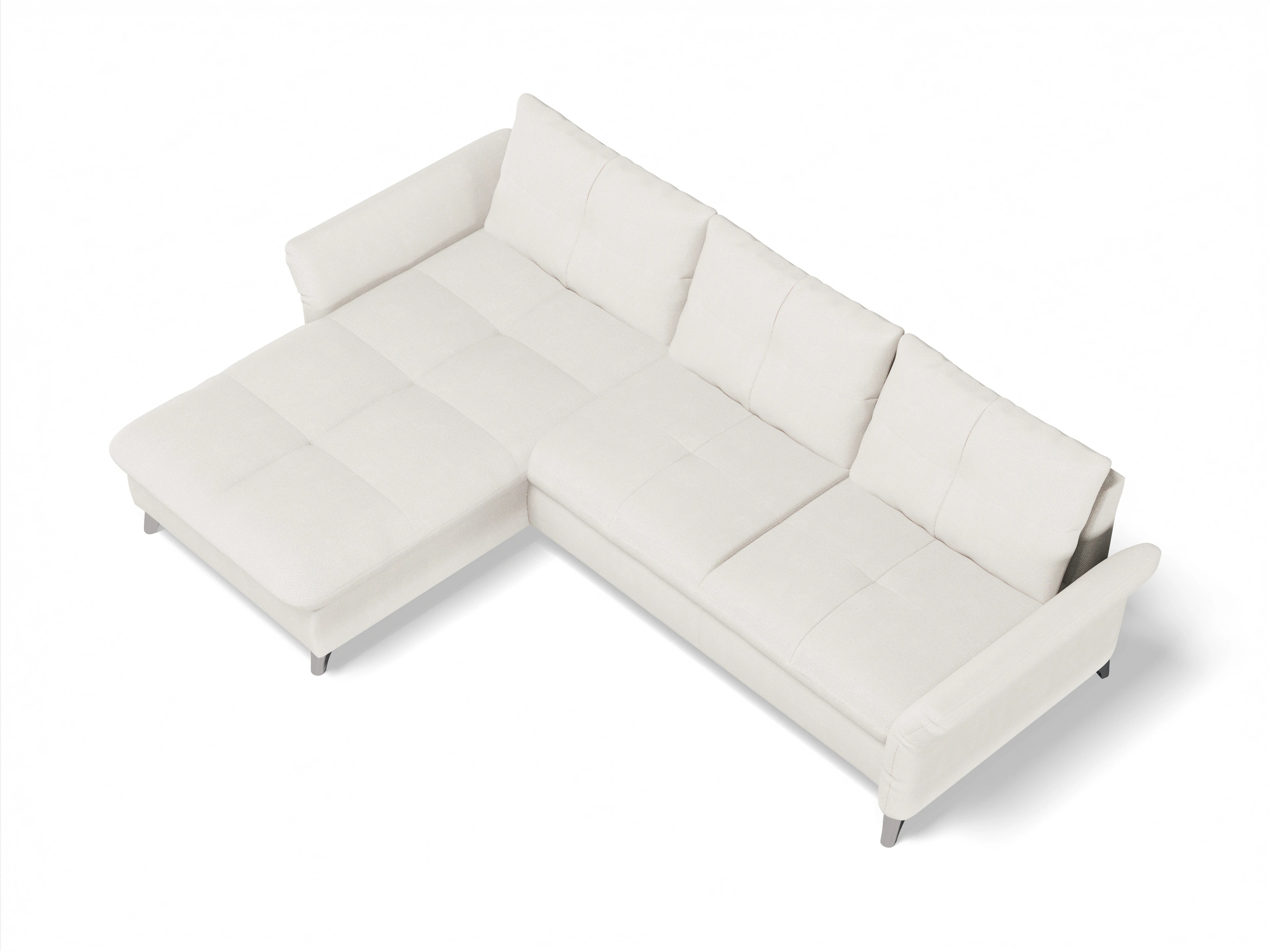 Ansicht des Produktes Georgia Ecksofa links Abschluss offen in Stoff Beige