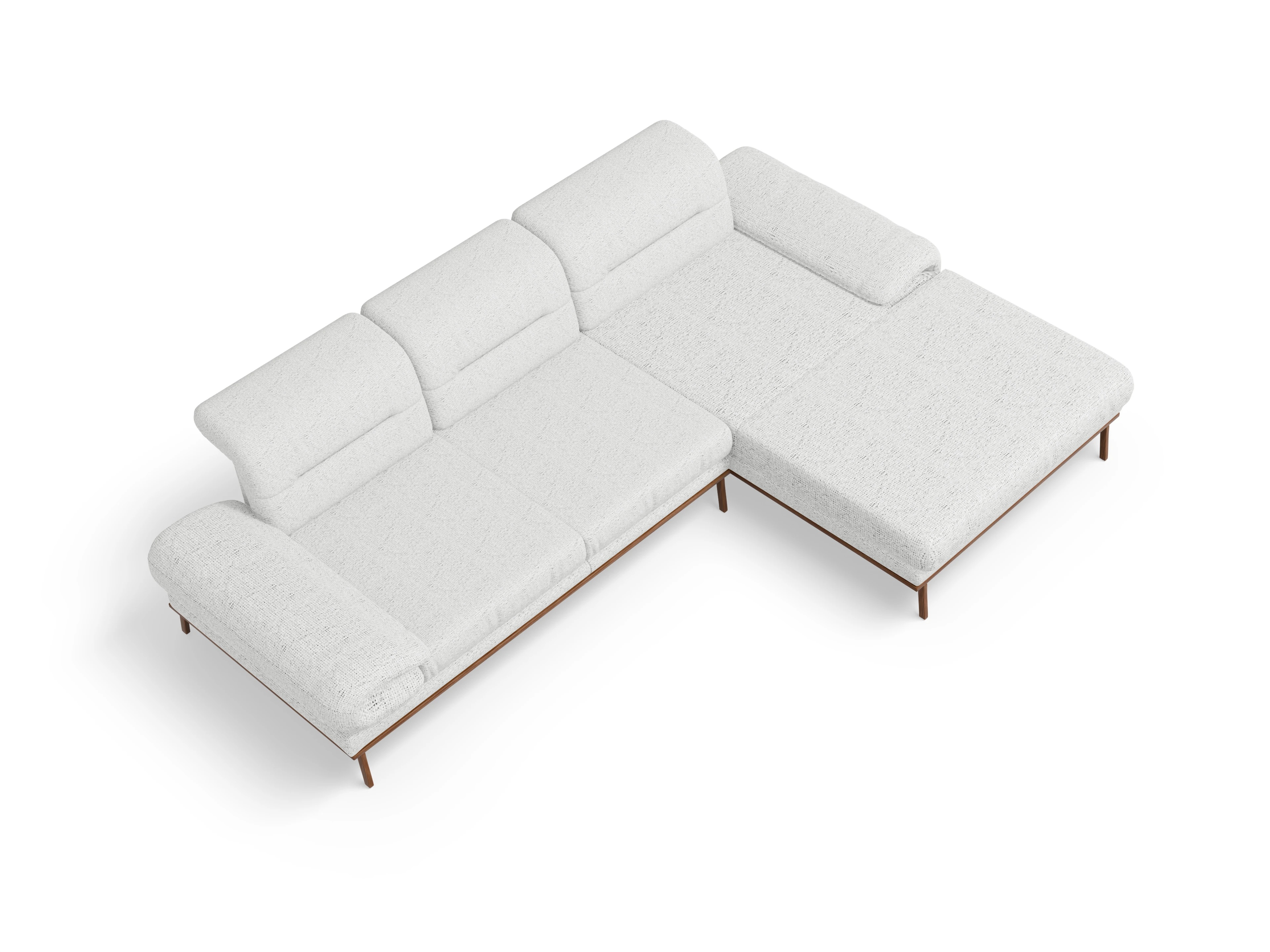 Ansicht des Produktes San Marino Ecksofa rechts Abschluss offen in Stoff Grau