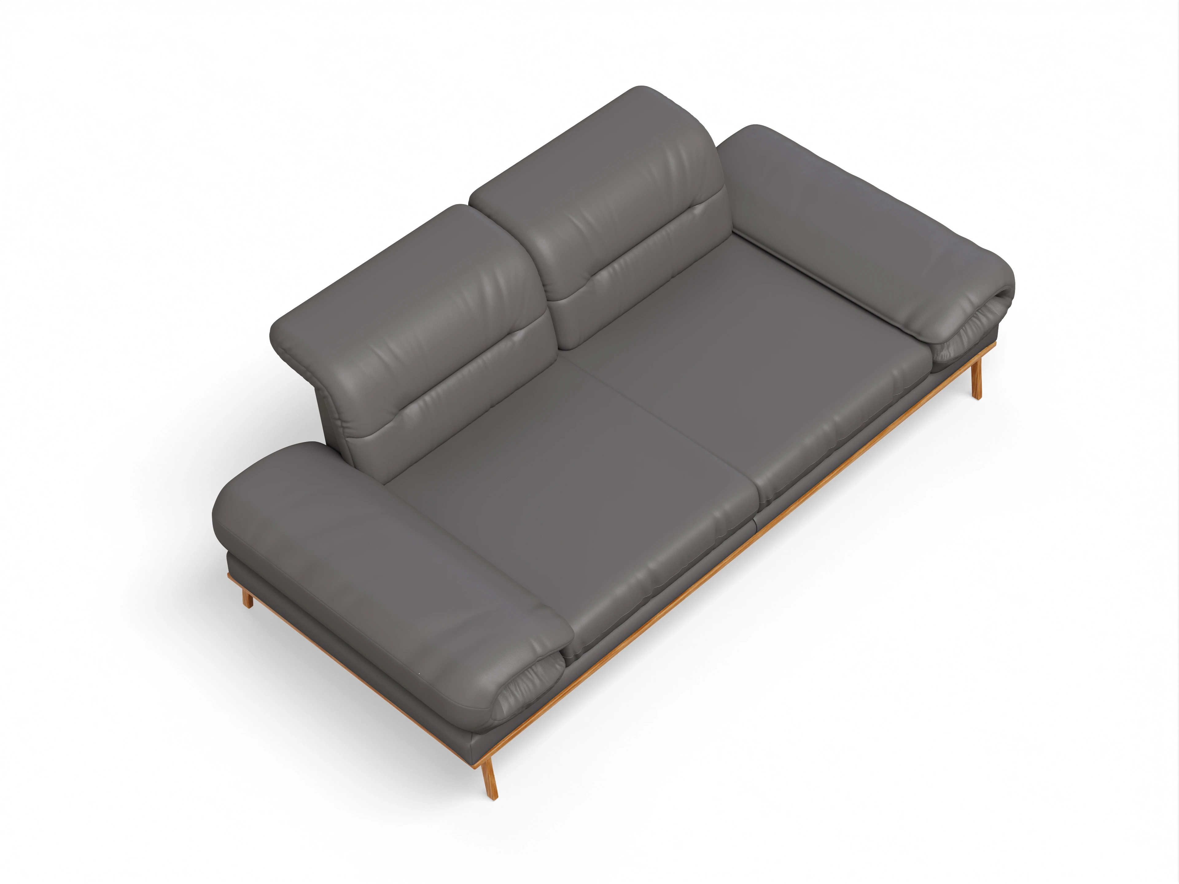Ansicht des Produktes San Marino 2-Sitzer Sofa in Leder Grau