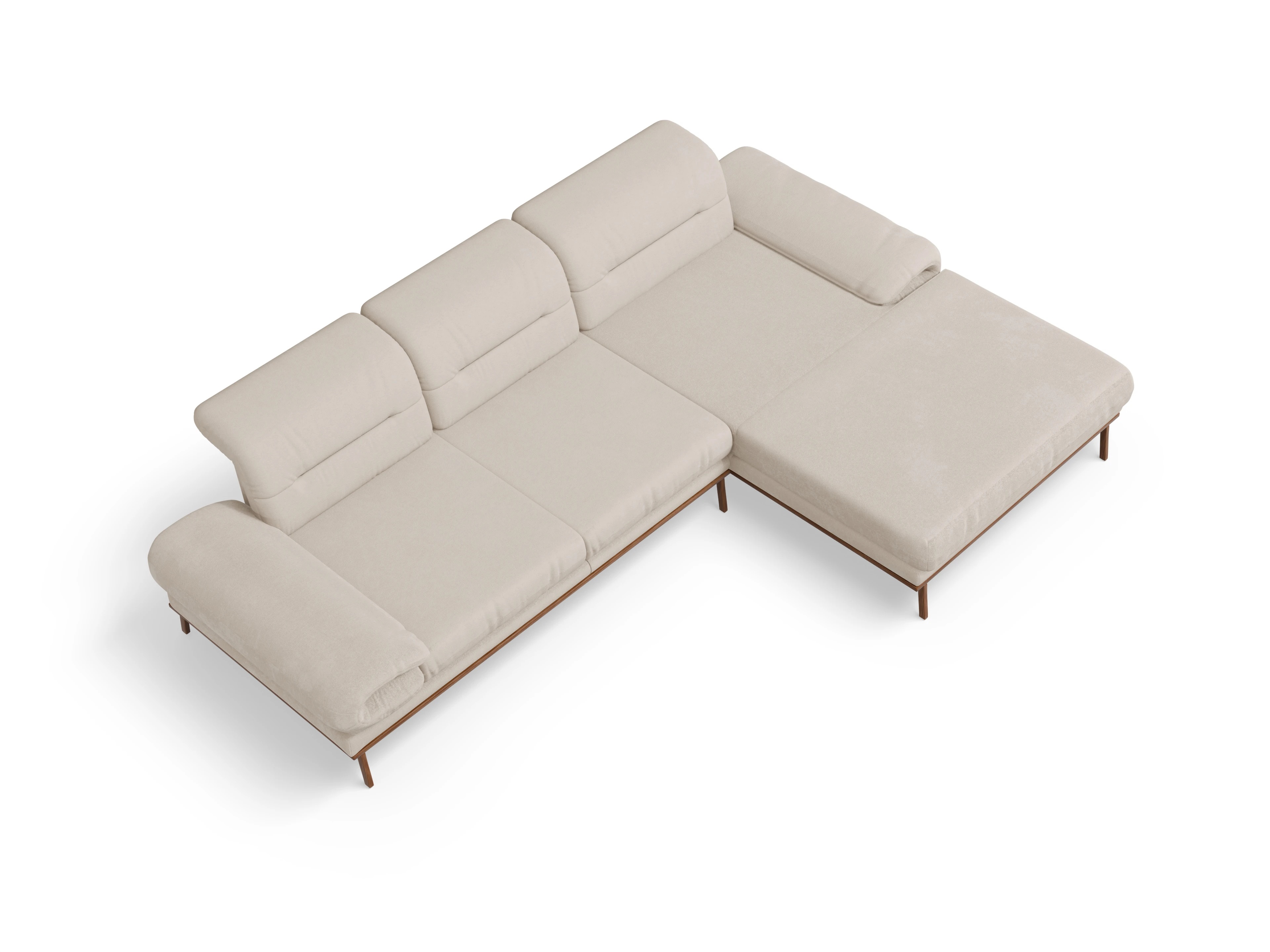San Marino LO Small R Ansicht des Produktes San Marino Ecksofa rechts Abschluss offen in Stoff Beige
