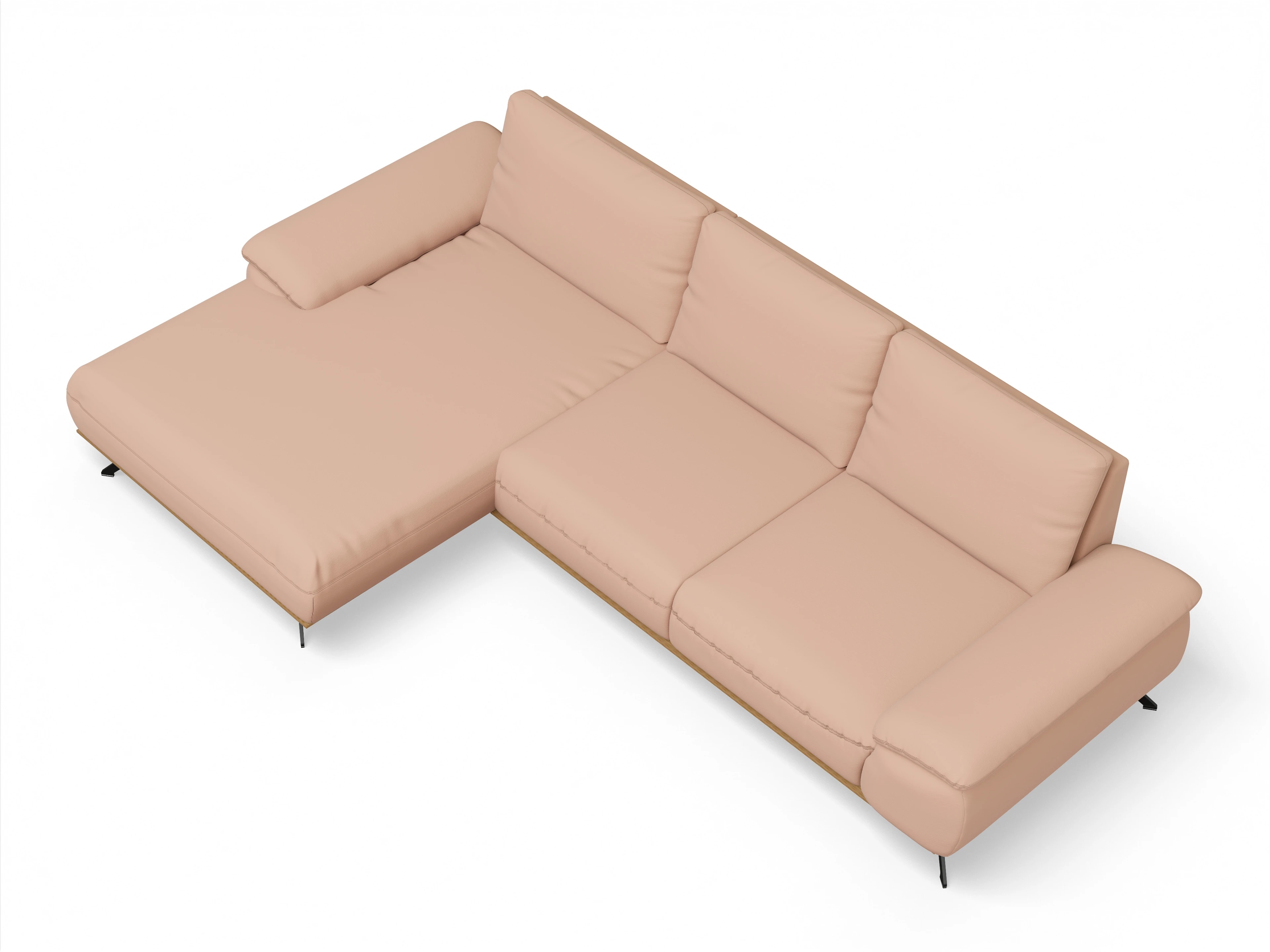 Ansicht des Produktes SC Family 1029 Ecksofa links Abschluss offen in Stoff Braun