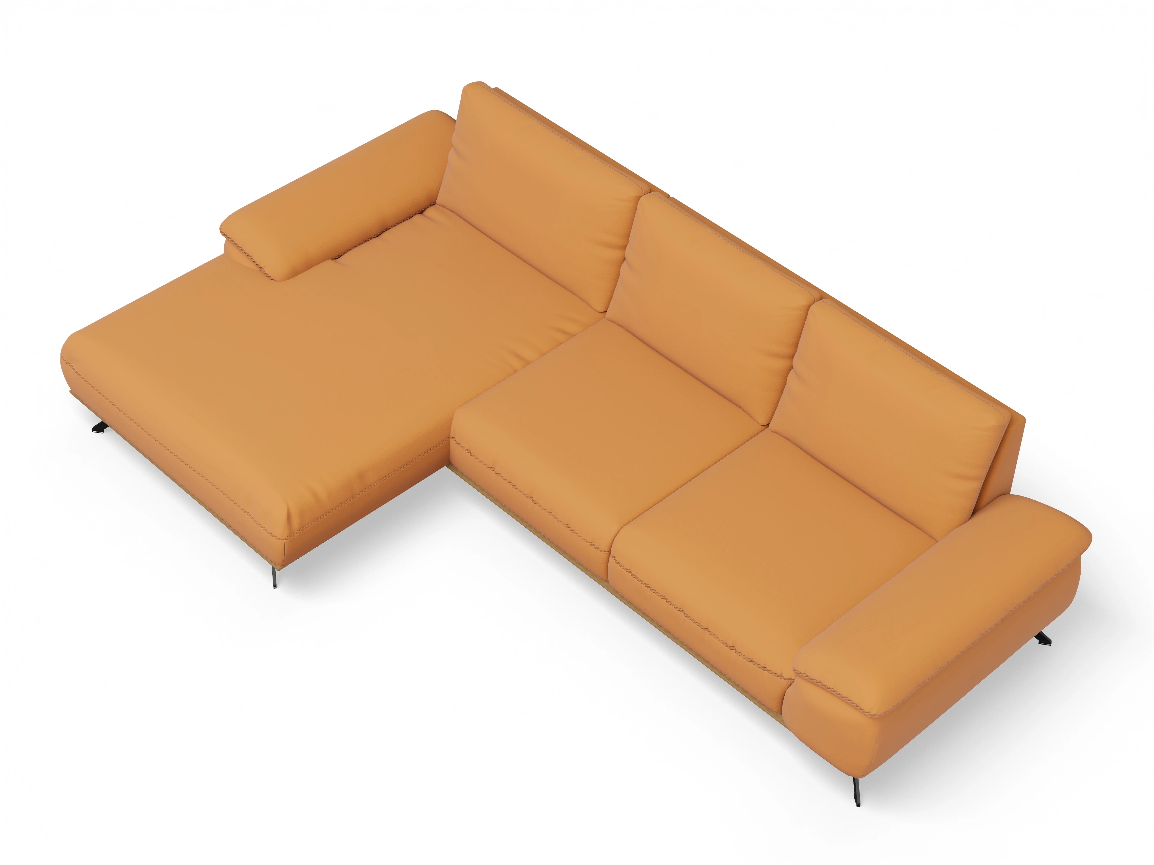 Ansicht des Produktes SC Family 1029 Ecksofa links Abschluss offen in Stoff Orange