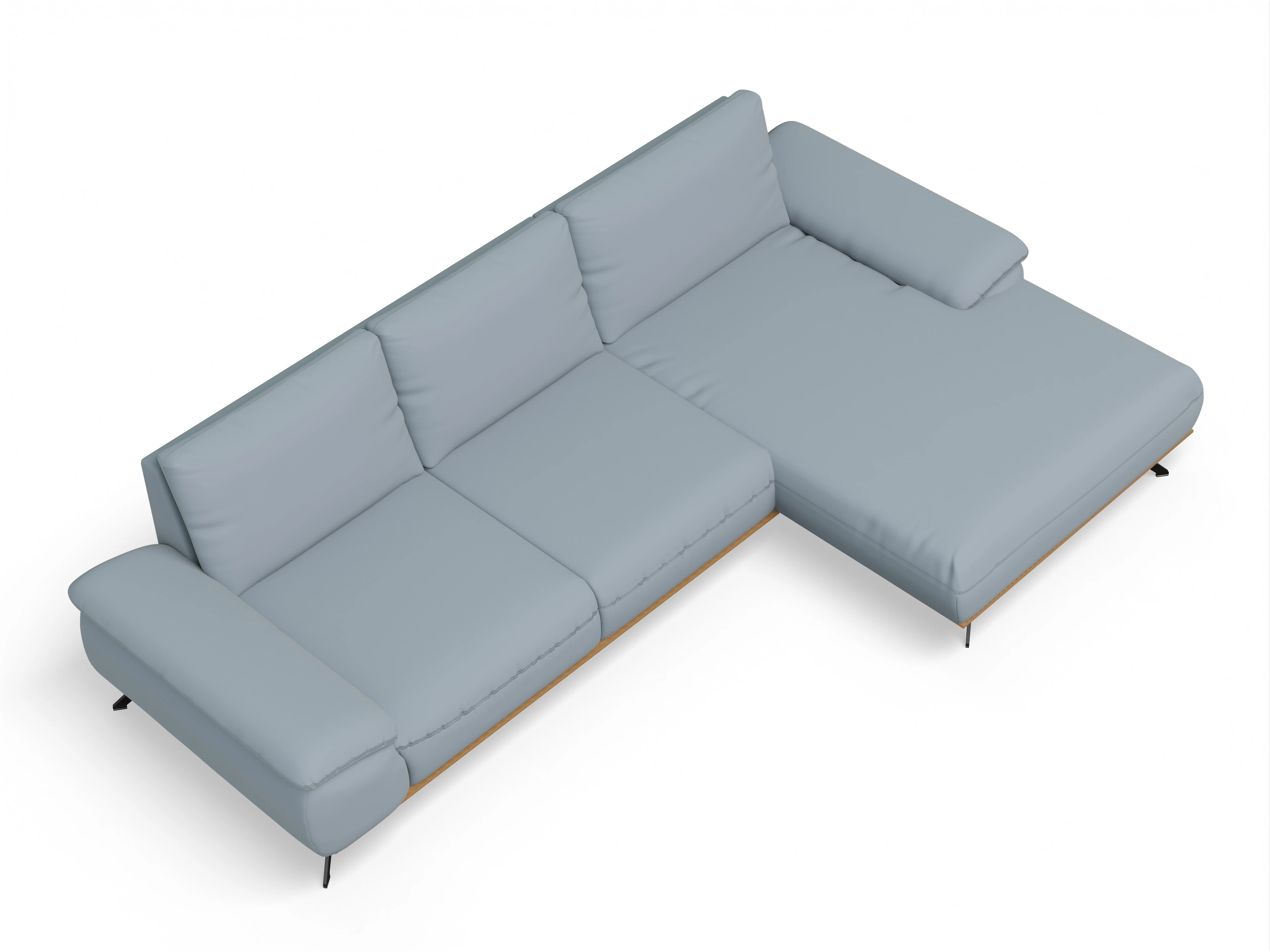 Ansicht des Produktes SC Family 1029 Ecksofa rechts Abschluss offen in Stoff Blau