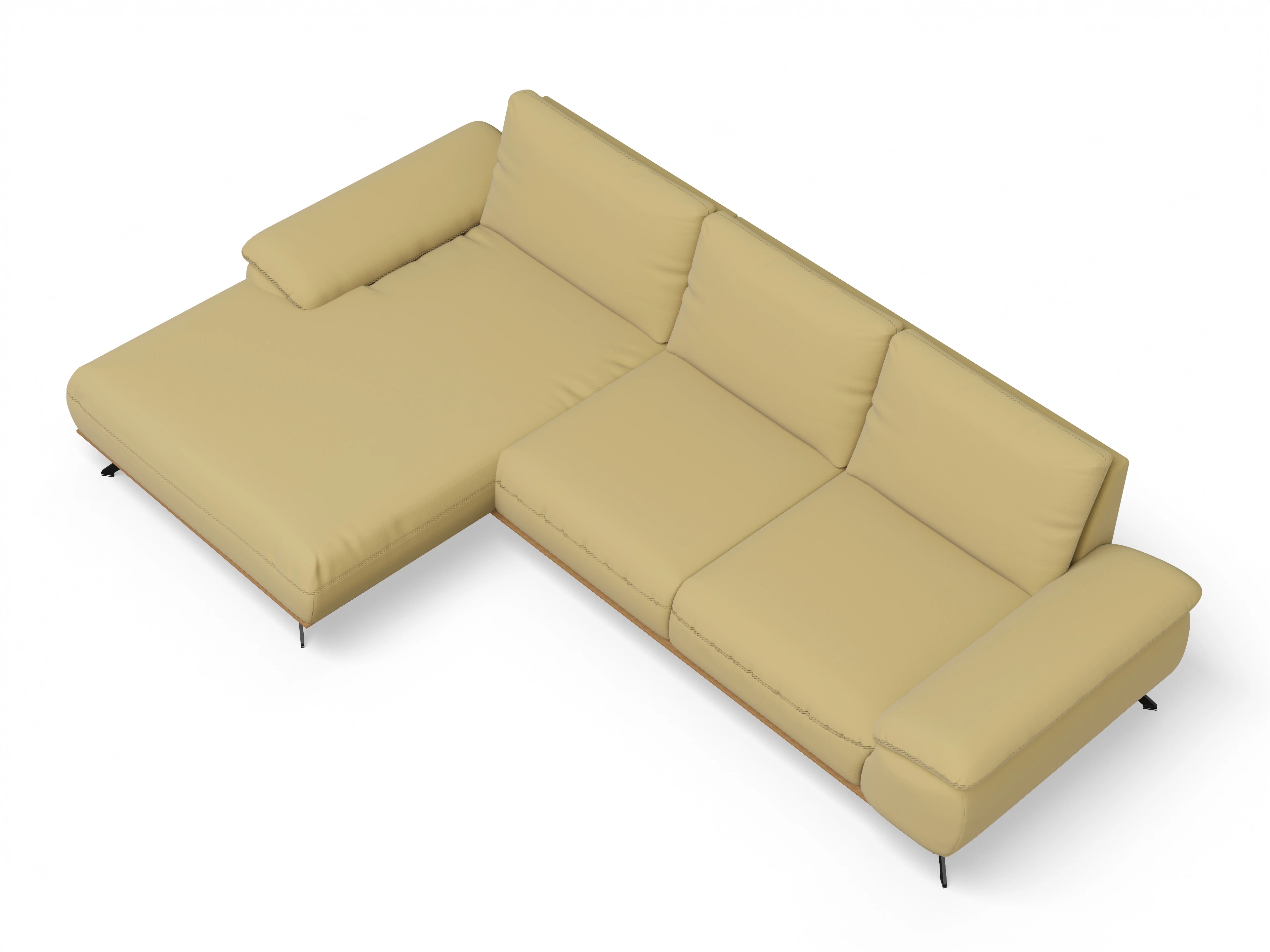 Ansicht des Produktes SC Family 1029 Ecksofa links Abschluss offen in Stoff Grün