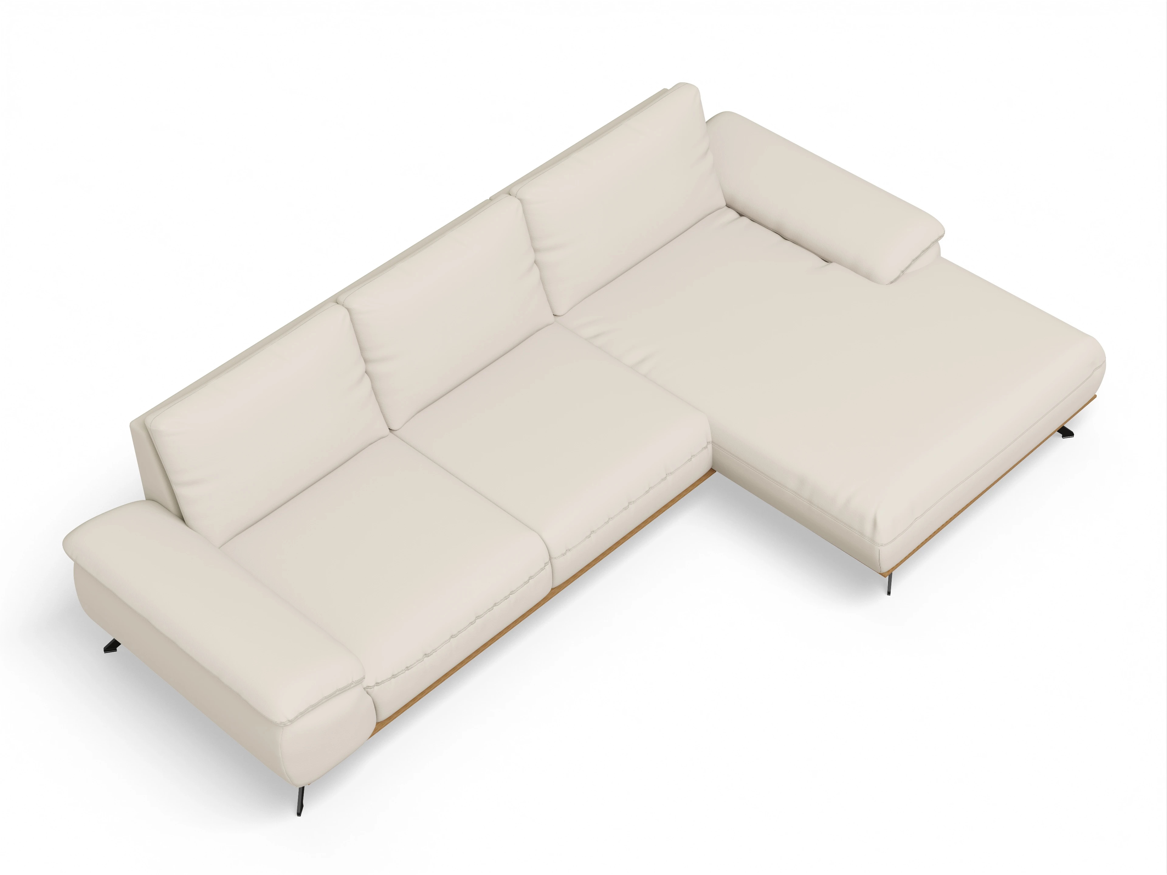Ansicht des Produktes SC Family 1029 Ecksofa rechts Abschluss offen in Stoff Beige