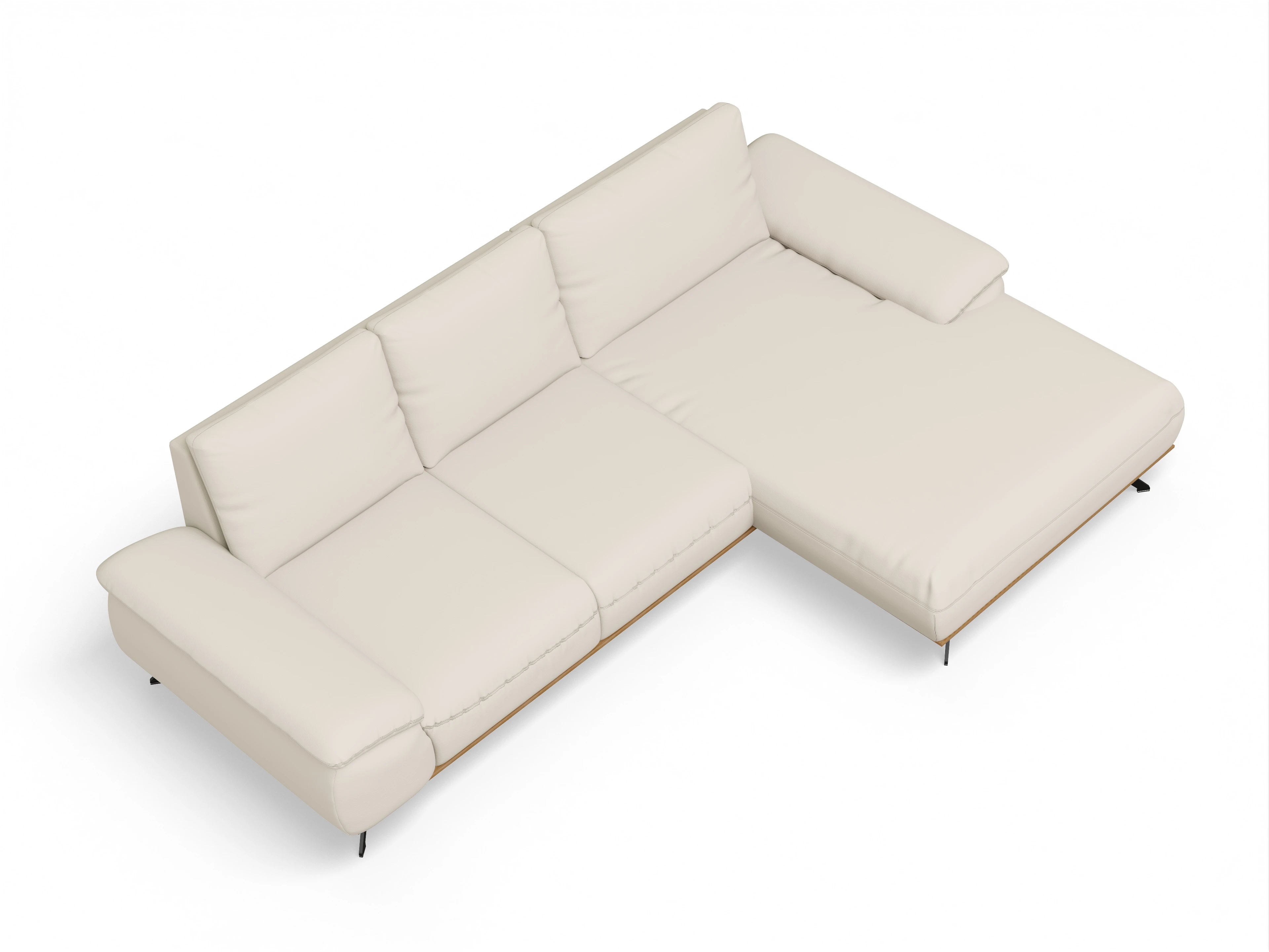 Ansicht des Produktes SC Family 1029 Ecksofa rechts Abschluss offen in Stoff Beige