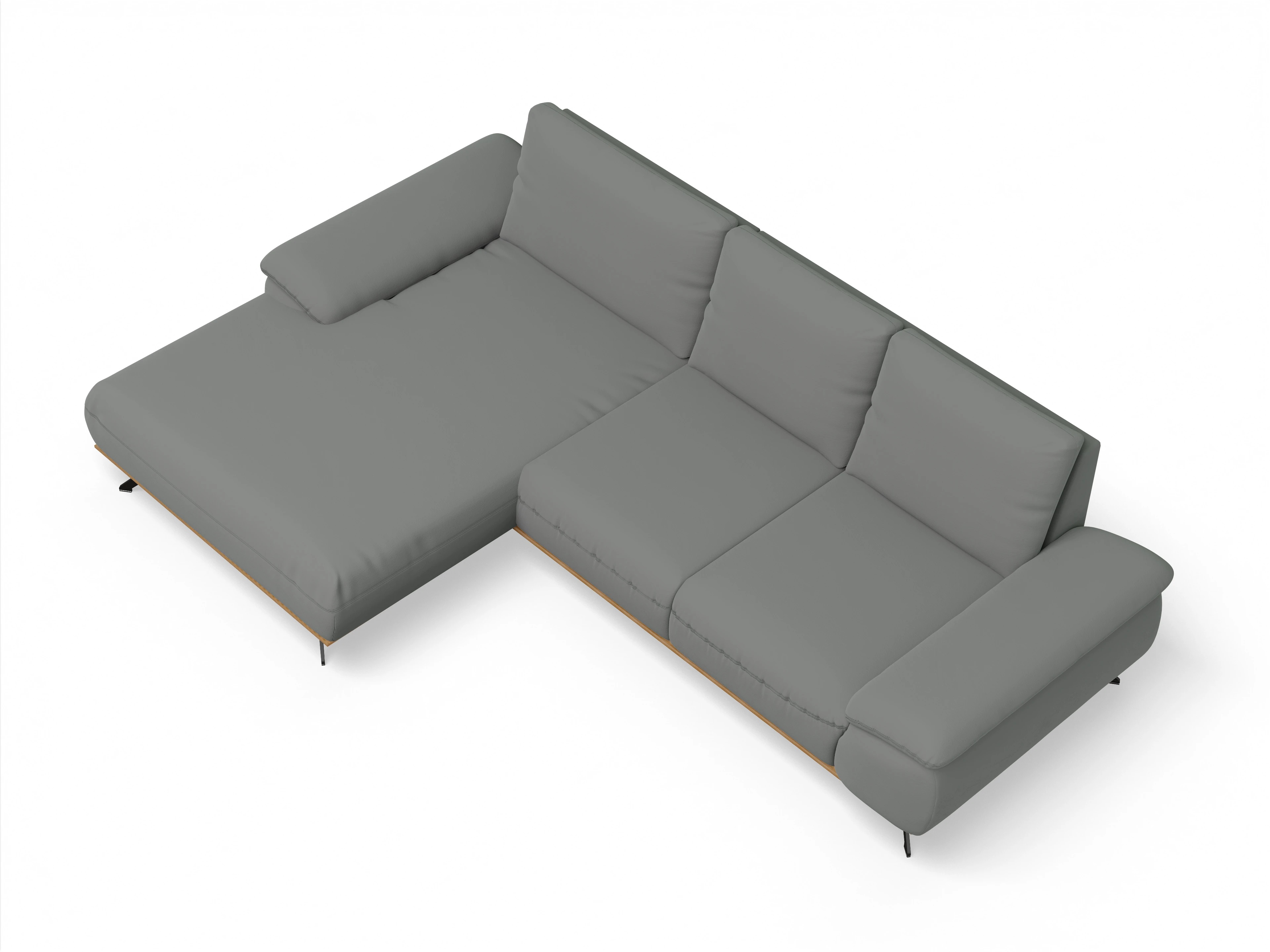 Sitz Concept Family 1029 Can Medium L Ansicht des Produktes SC Family 1029 Ecksofa links Abschluss offen in Stoff Grau