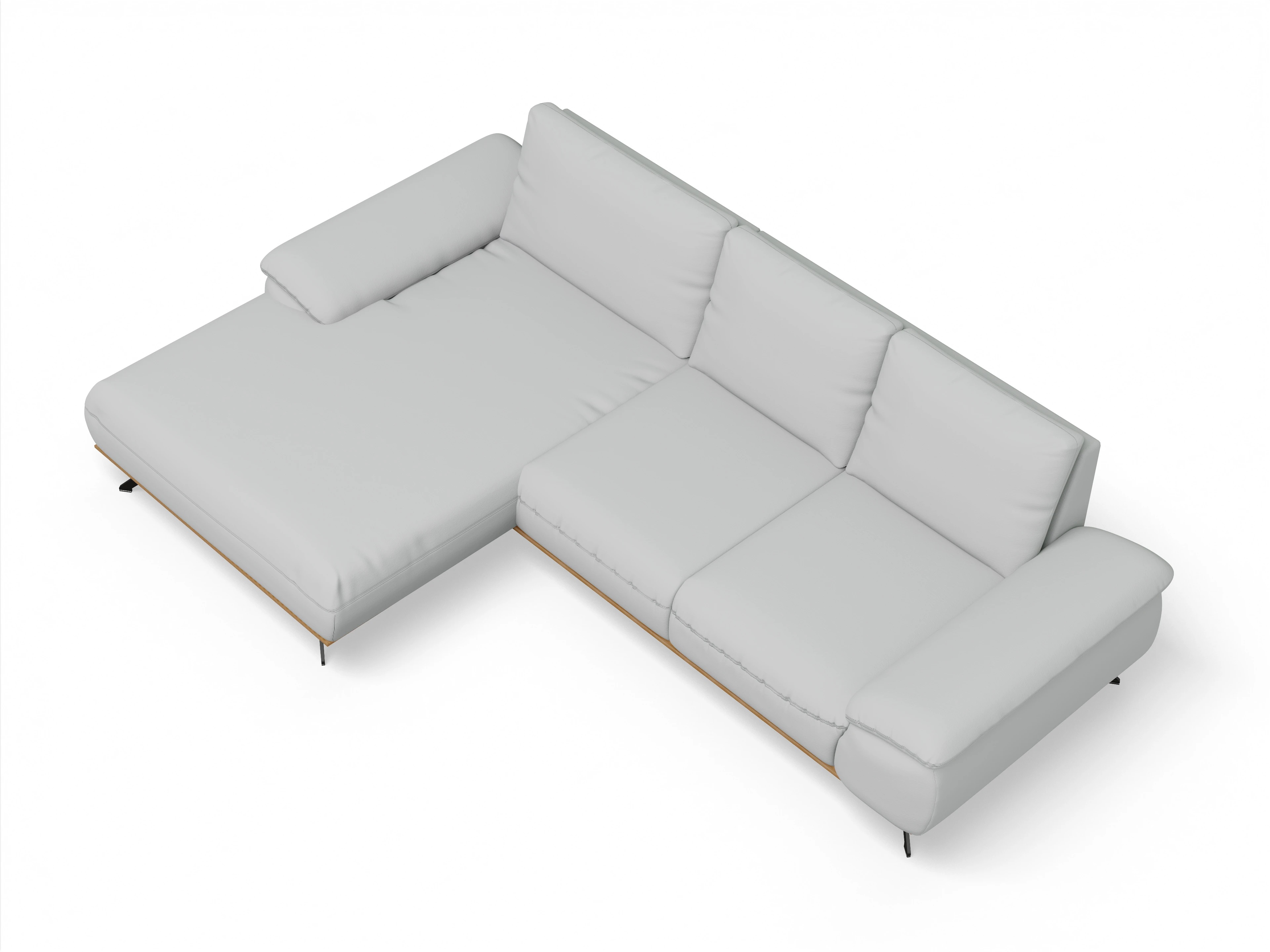 Ansicht des Produktes SC Family 1029 Ecksofa links Abschluss offen in Stoff Grau