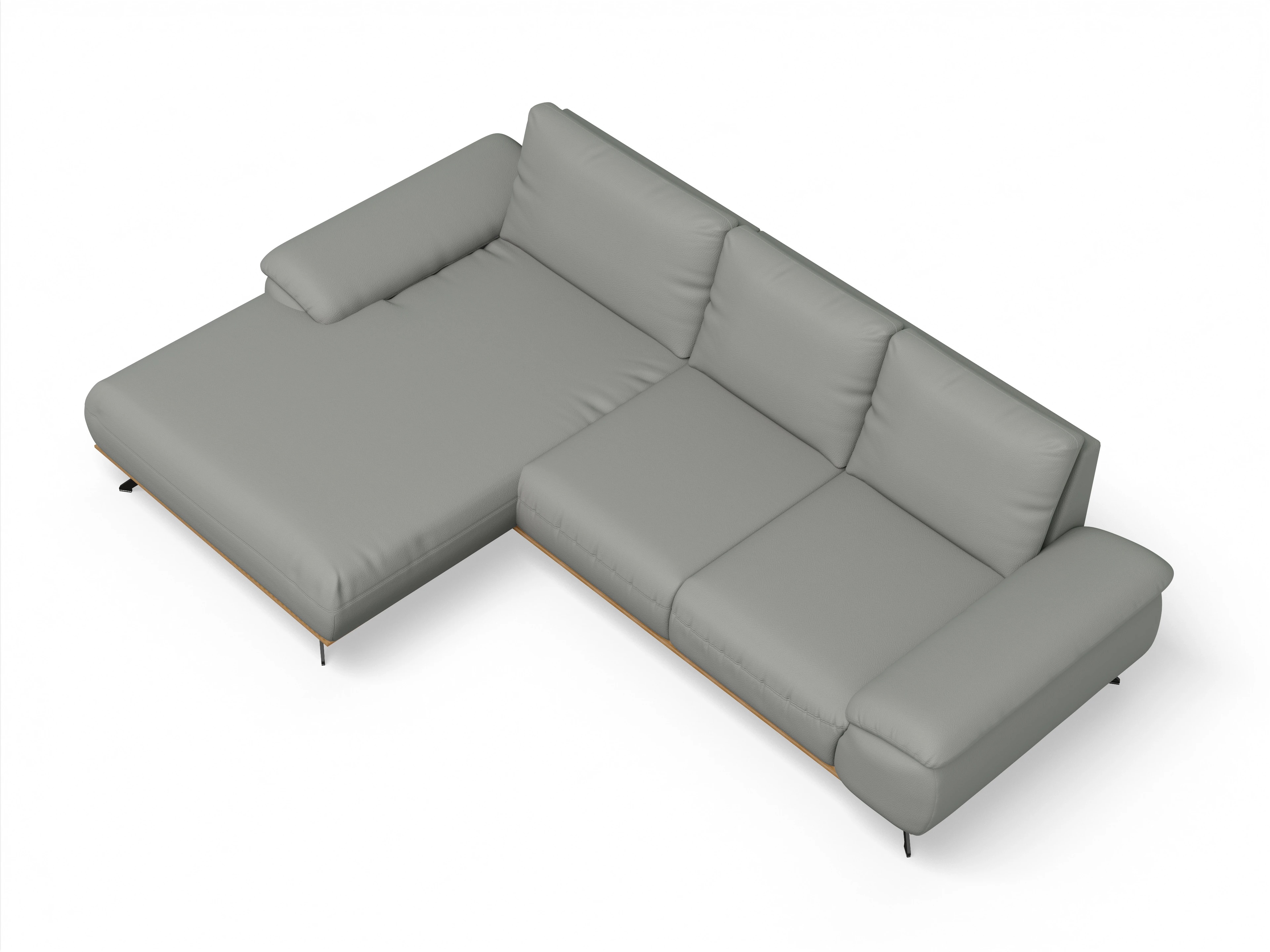 Ansicht des Produktes SC Family 1029 Ecksofa links Abschluss offen in Stoff Grau