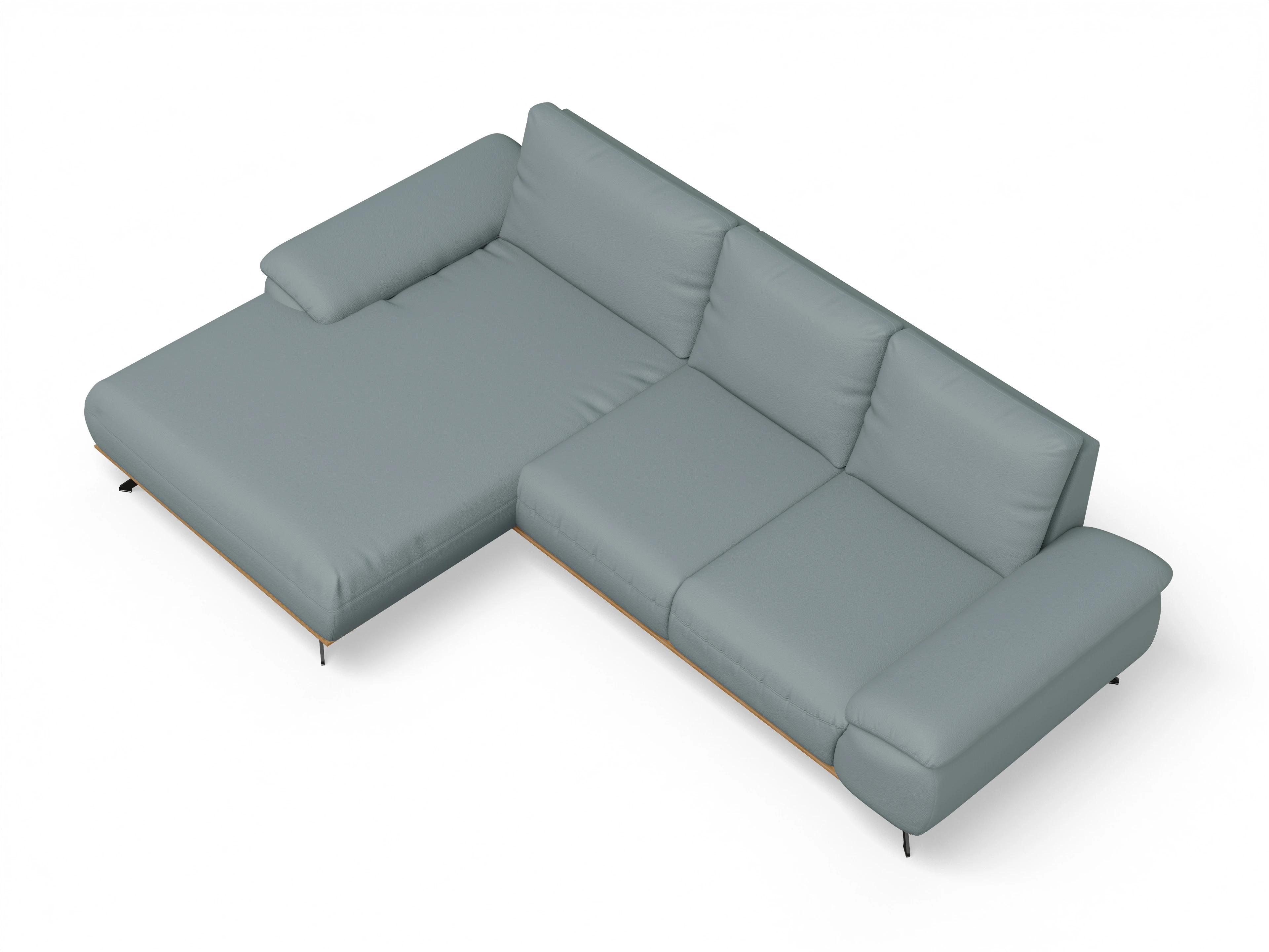 Ansicht des Produktes SC Family 1029 Ecksofa links Abschluss offen in Stoff Grau