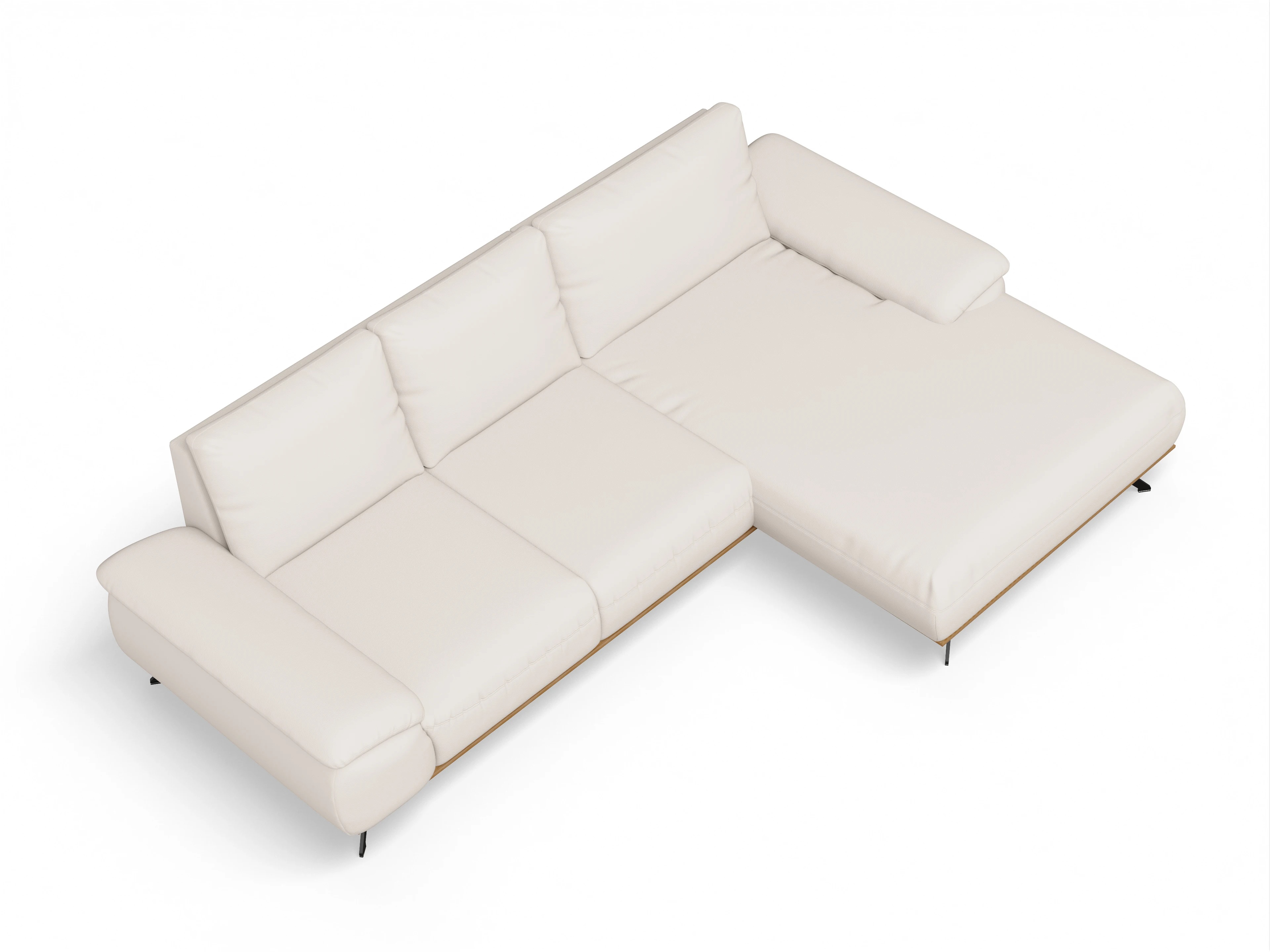 Ansicht des Produktes SC Family 1029 Ecksofa rechts Abschluss offen in Stoff Beige