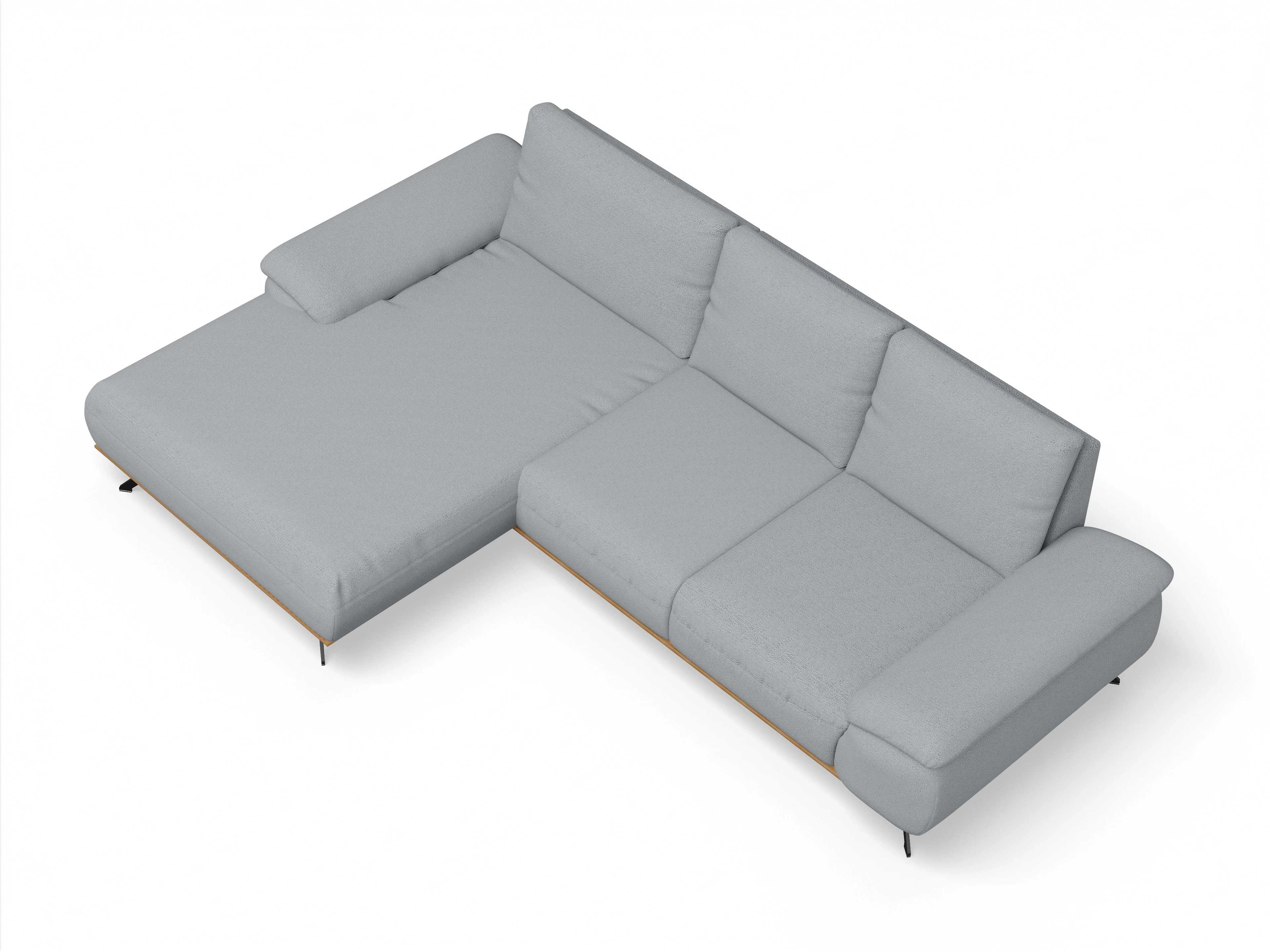 Sitz Concept Family 1029 Can Medium L Ansicht des Produktes SC Family 1029 Ecksofa links Abschluss offen in Stoff Grau
