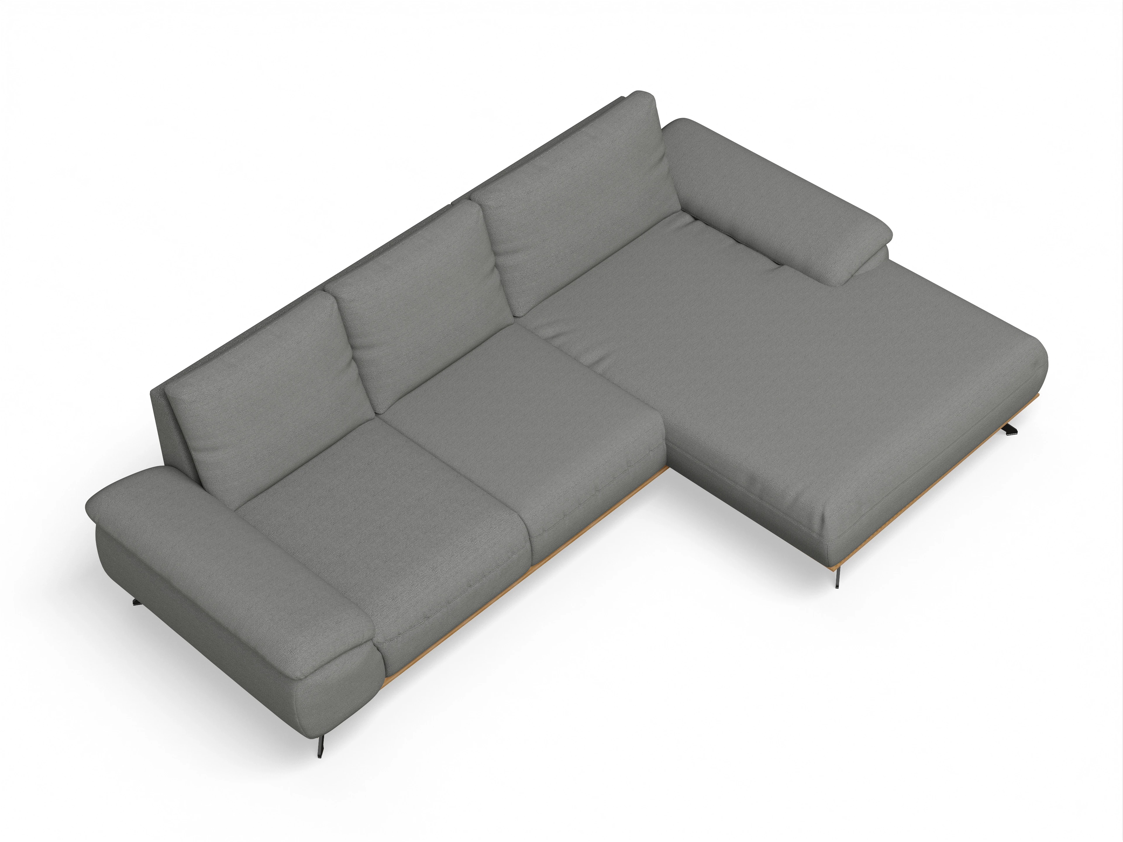 Ansicht des Produktes SC Family 1029 Ecksofa rechts Abschluss offen in Stoff Grau