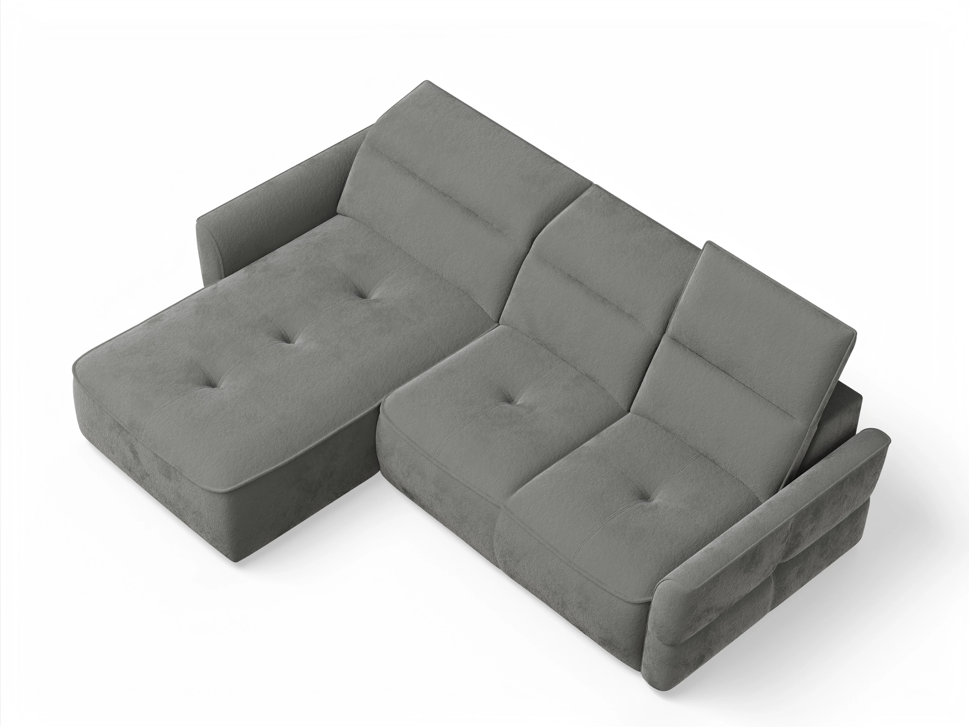 Ansicht des Produktes Toledo Ecksofa links Abschluss offen in Stoff Braun