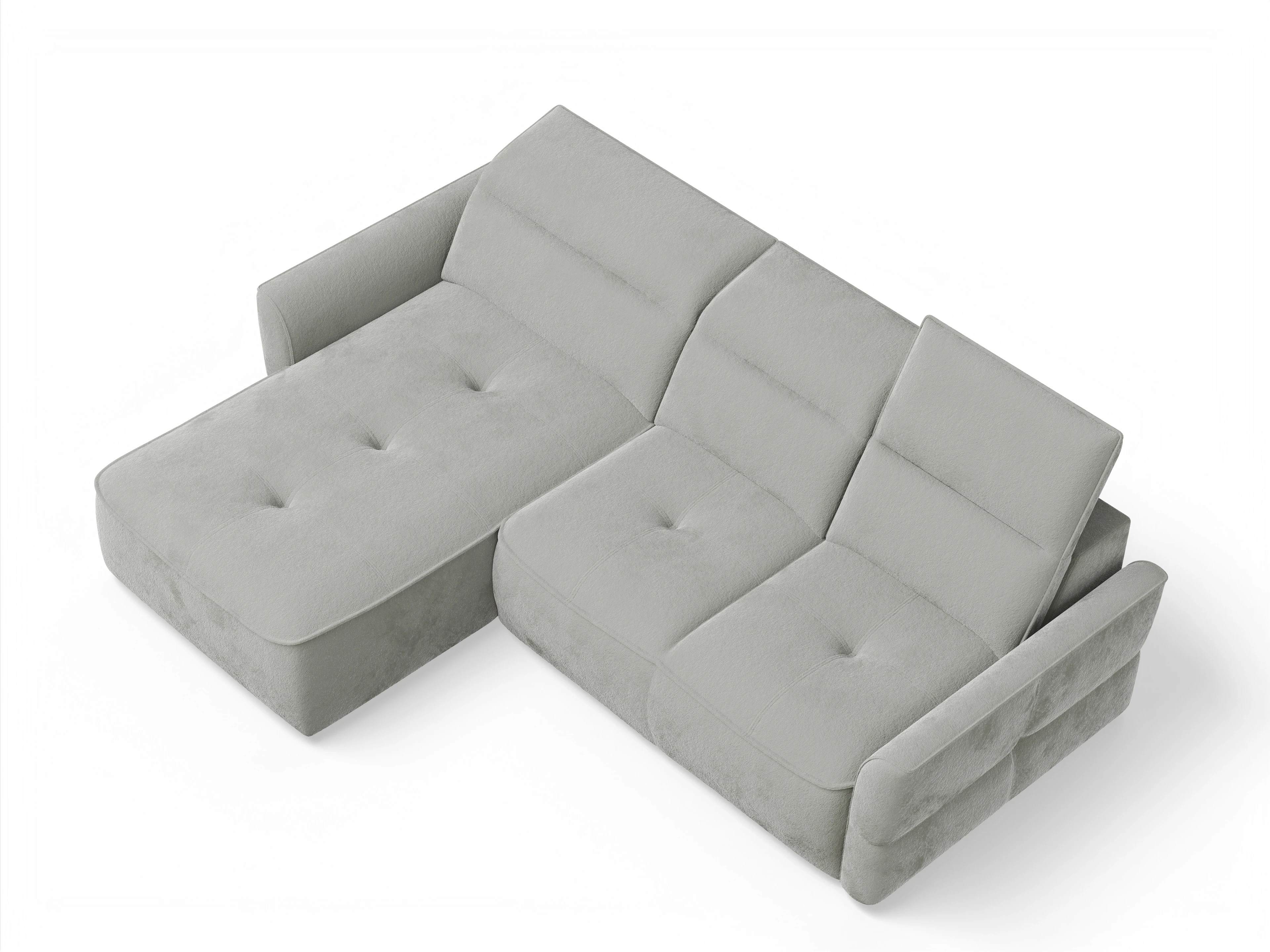 Ansicht des Produktes Toledo Ecksofa links Abschluss offen in Stoff Grau