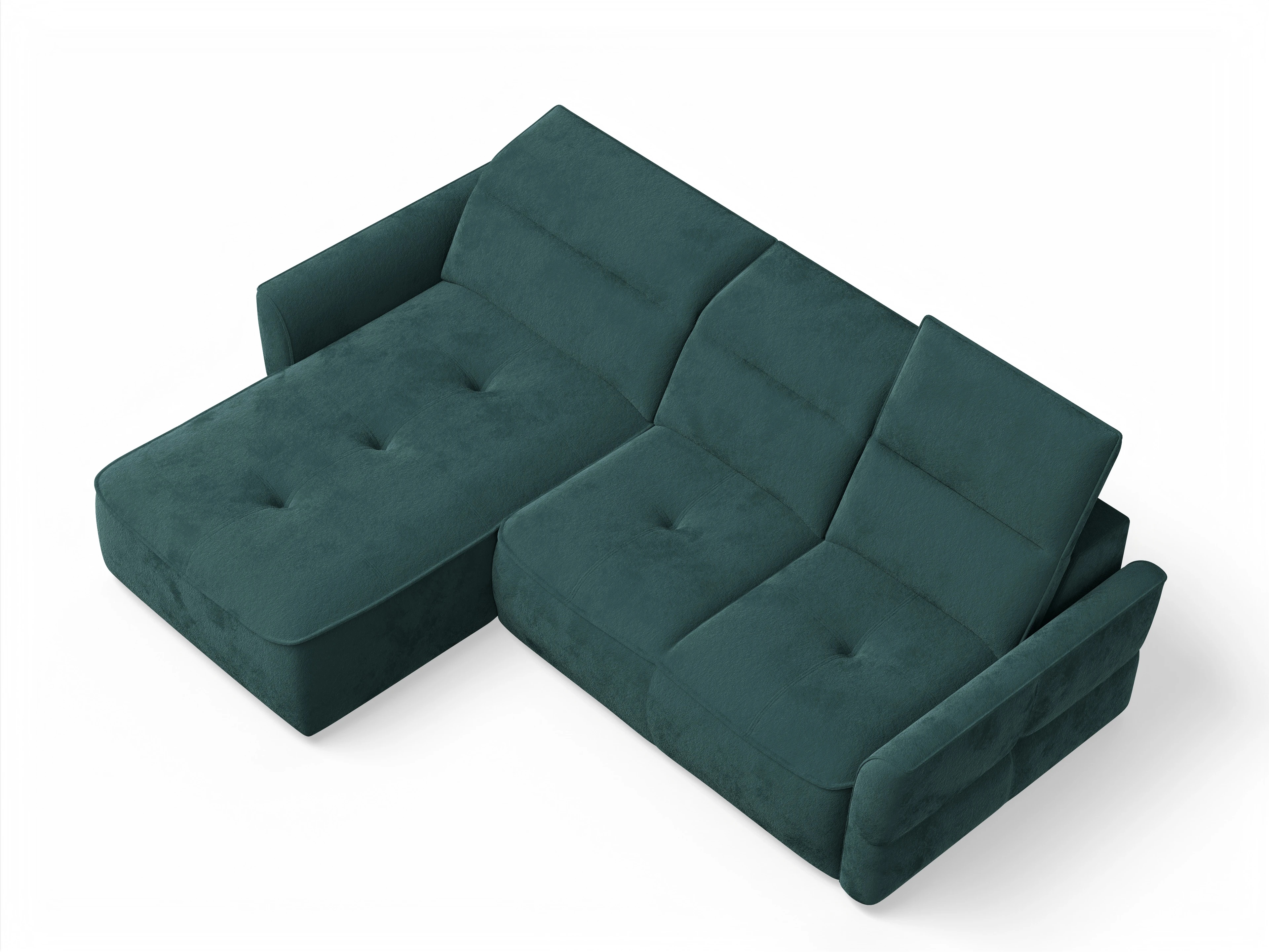 Ansicht des Produktes Toledo Ecksofa links Abschluss offen in Stoff Blau
