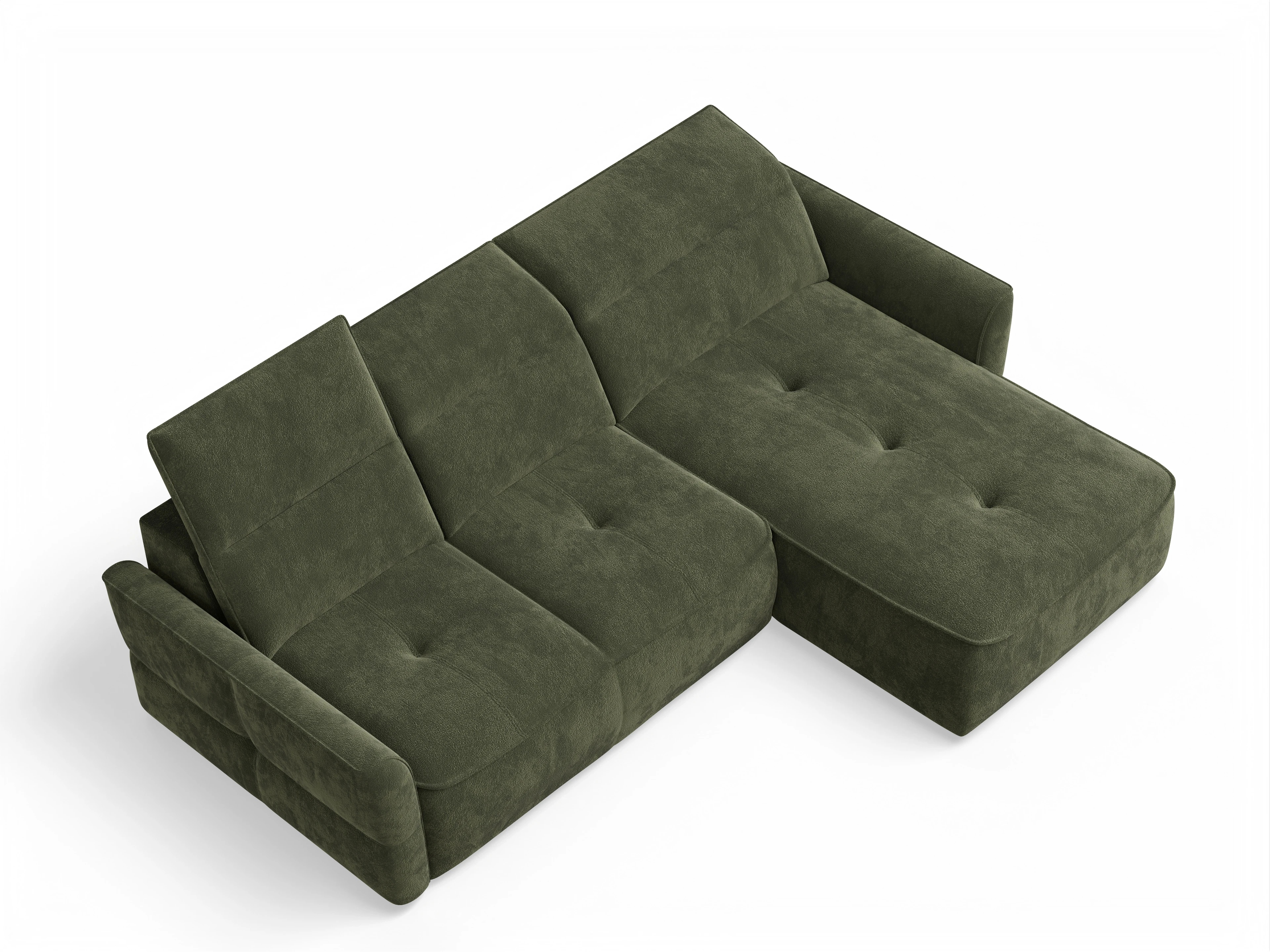Toledo OT Small R Ansicht des Produktes Toledo Ecksofa rechts Abschluss offen in Stoff Grün