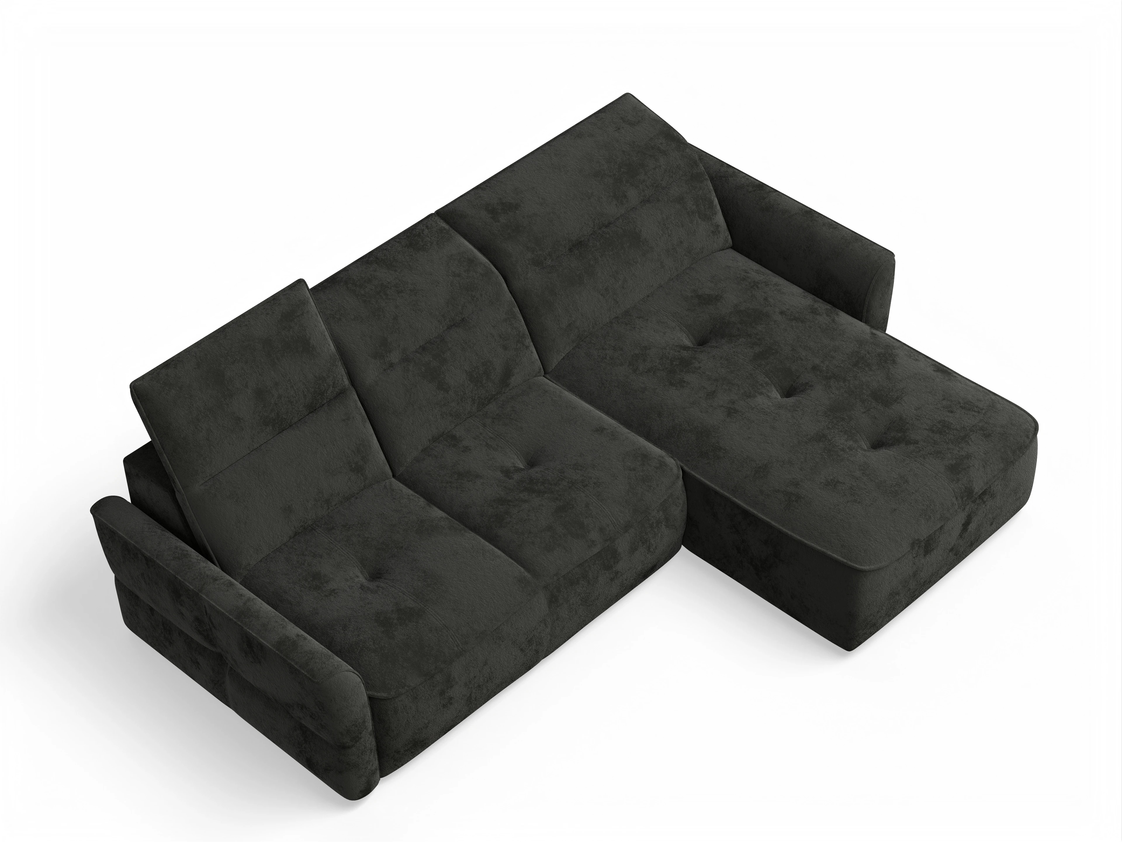 Ansicht des Produktes Toledo Ecksofa rechts Abschluss offen in Stoff Schwarz