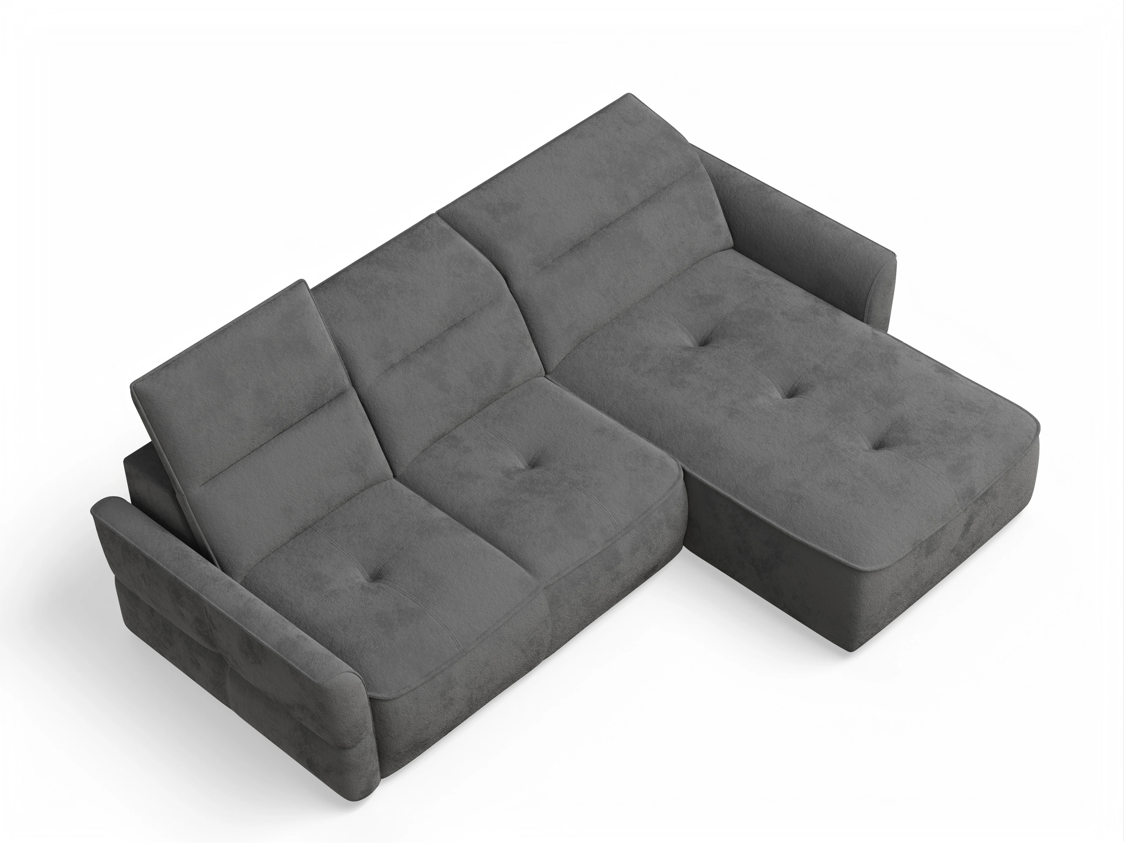 Ansicht des Produktes Toledo Ecksofa rechts Abschluss offen in Stoff Grau