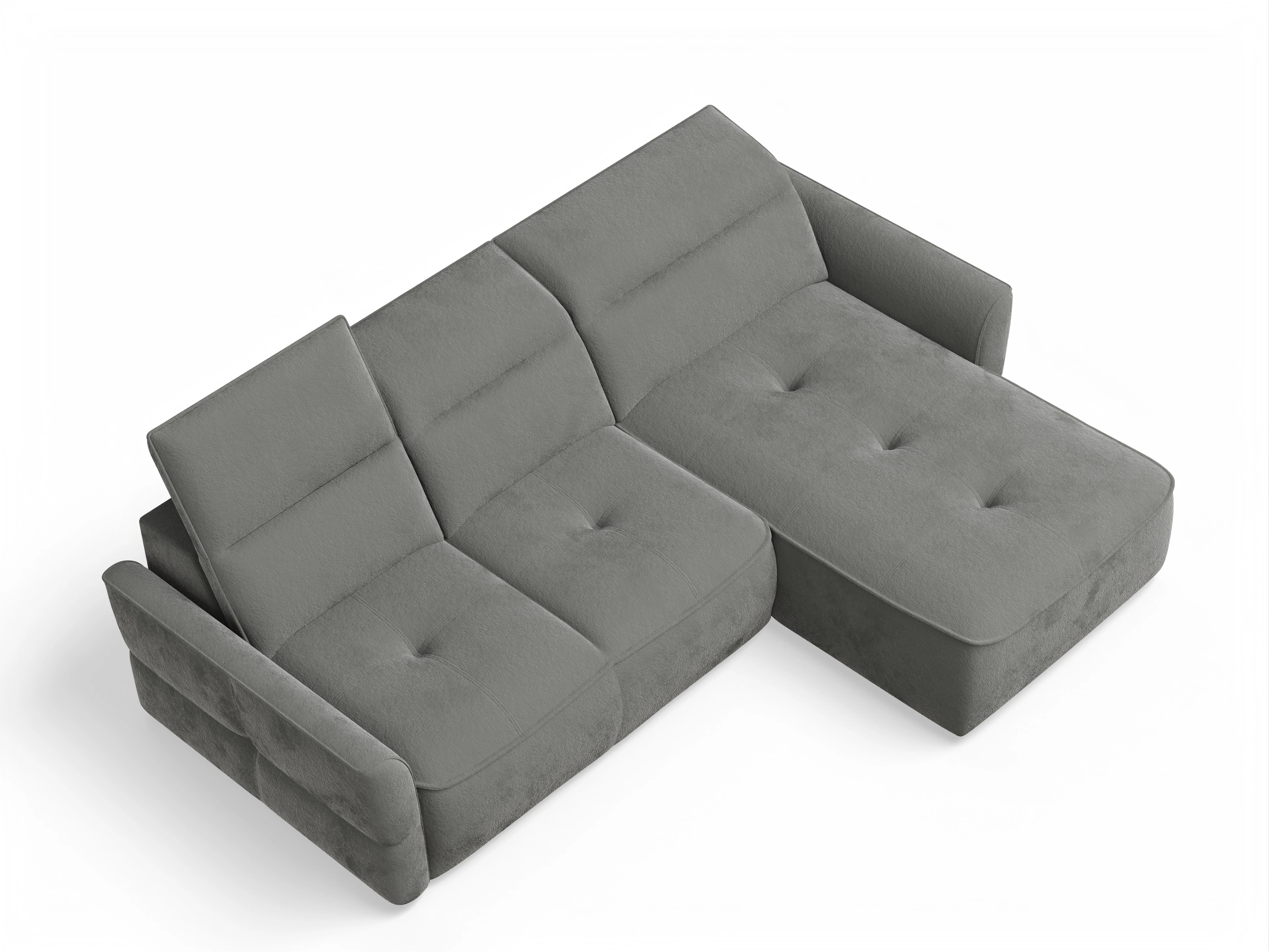 Ansicht des Produktes Toledo Ecksofa rechts Abschluss offen in Stoff Braun