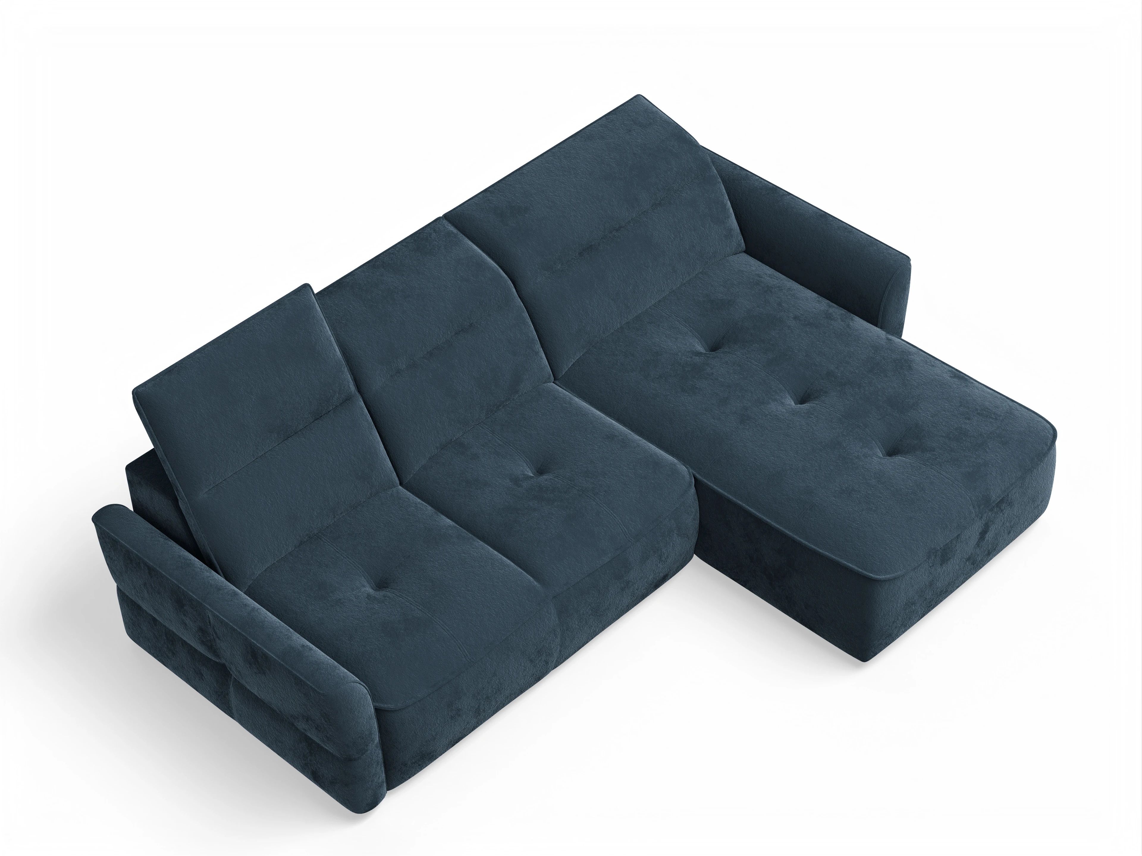 Ansicht des Produktes Toledo Ecksofa rechts Abschluss offen in Stoff Blau