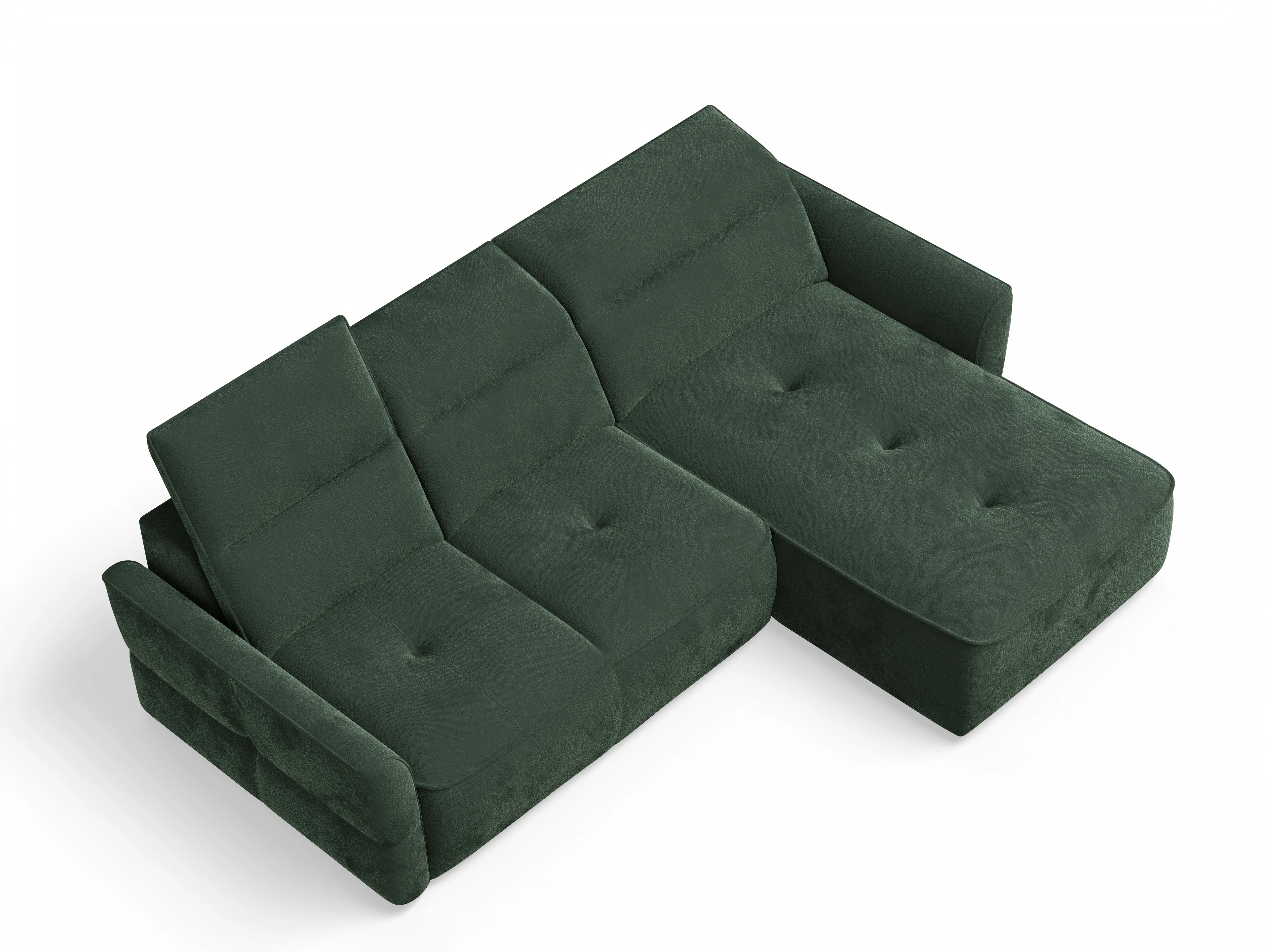 Ansicht des Produktes Toledo Ecksofa rechts Abschluss offen in Stoff Grün