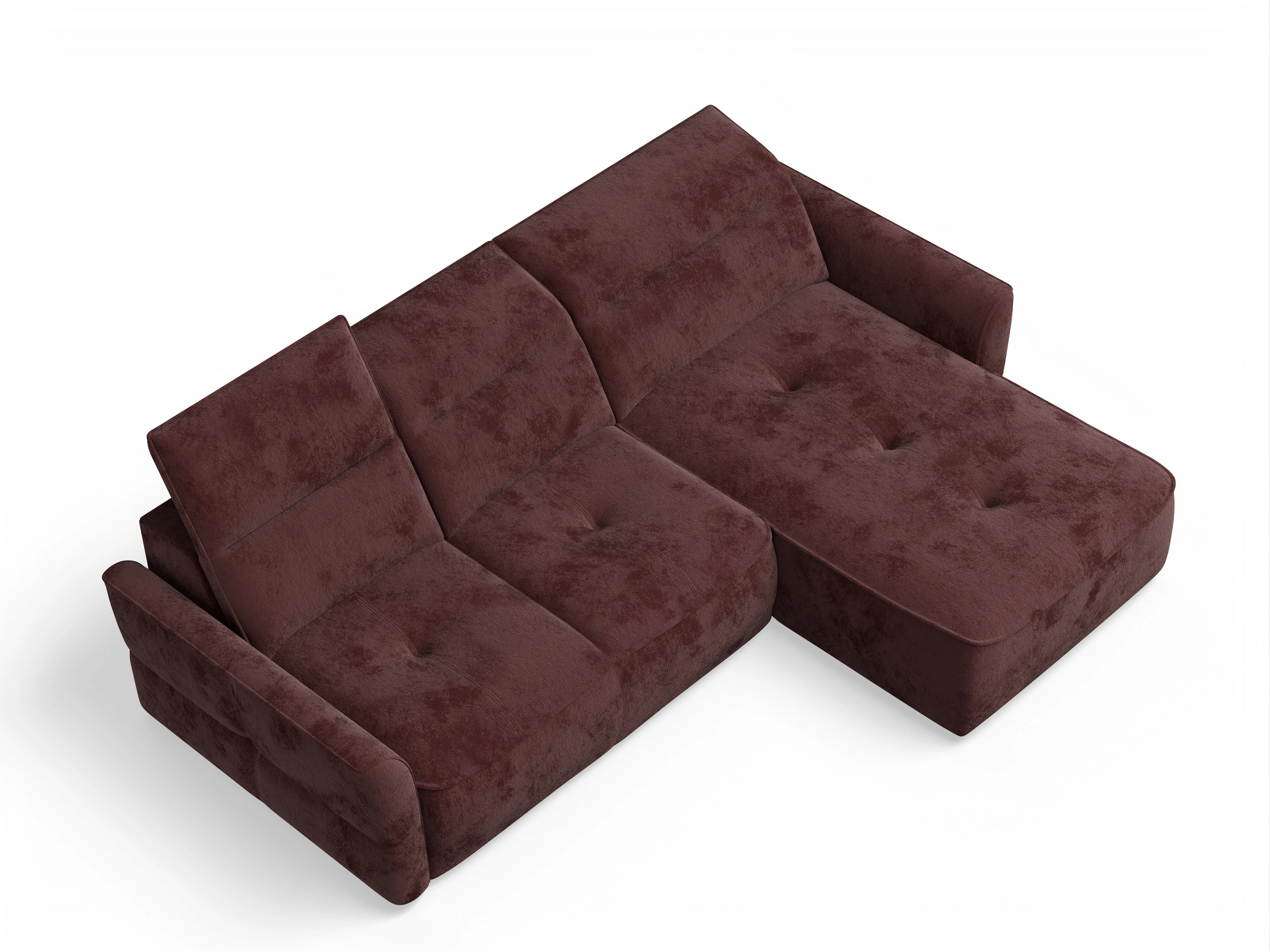 Ansicht des Produktes Toledo Ecksofa rechts Abschluss offen in Stoff Rot