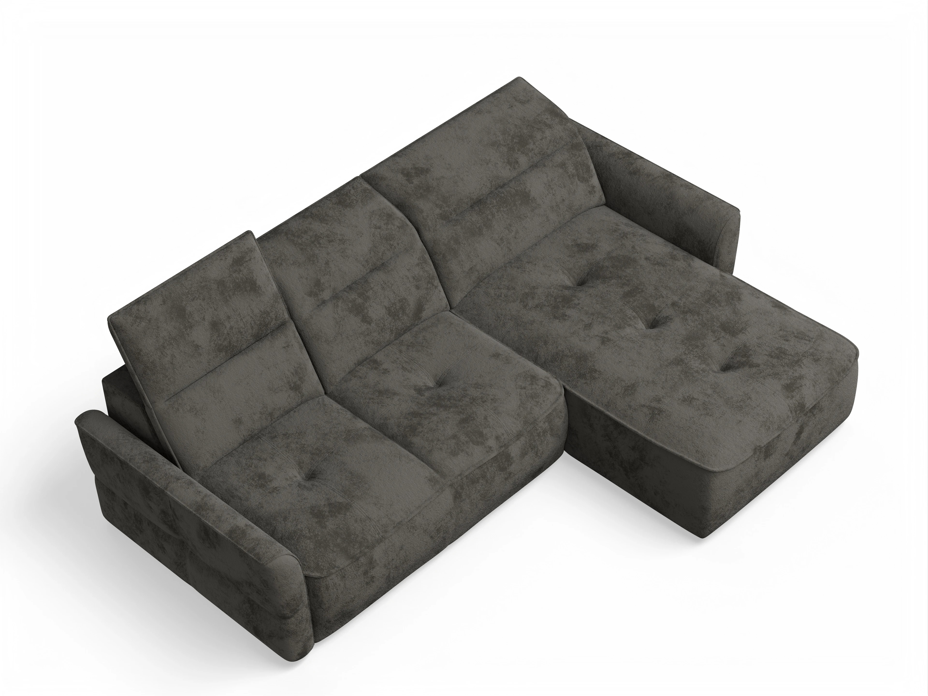 Ansicht des Produktes Toledo Ecksofa rechts Abschluss offen in Stoff Braun