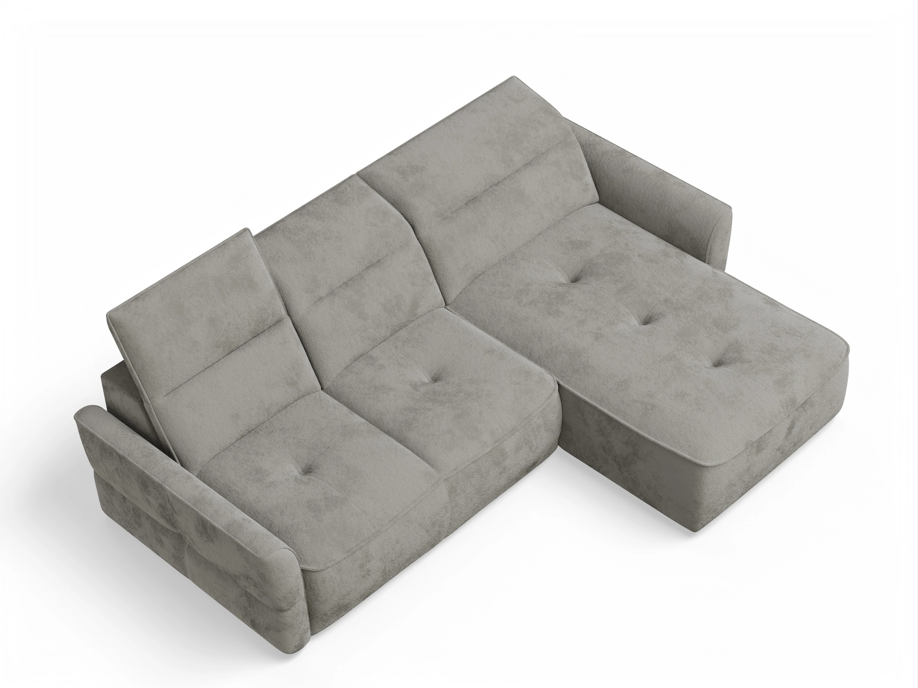 Ansicht des Produktes Toledo Ecksofa rechts Abschluss offen in Stoff Braun