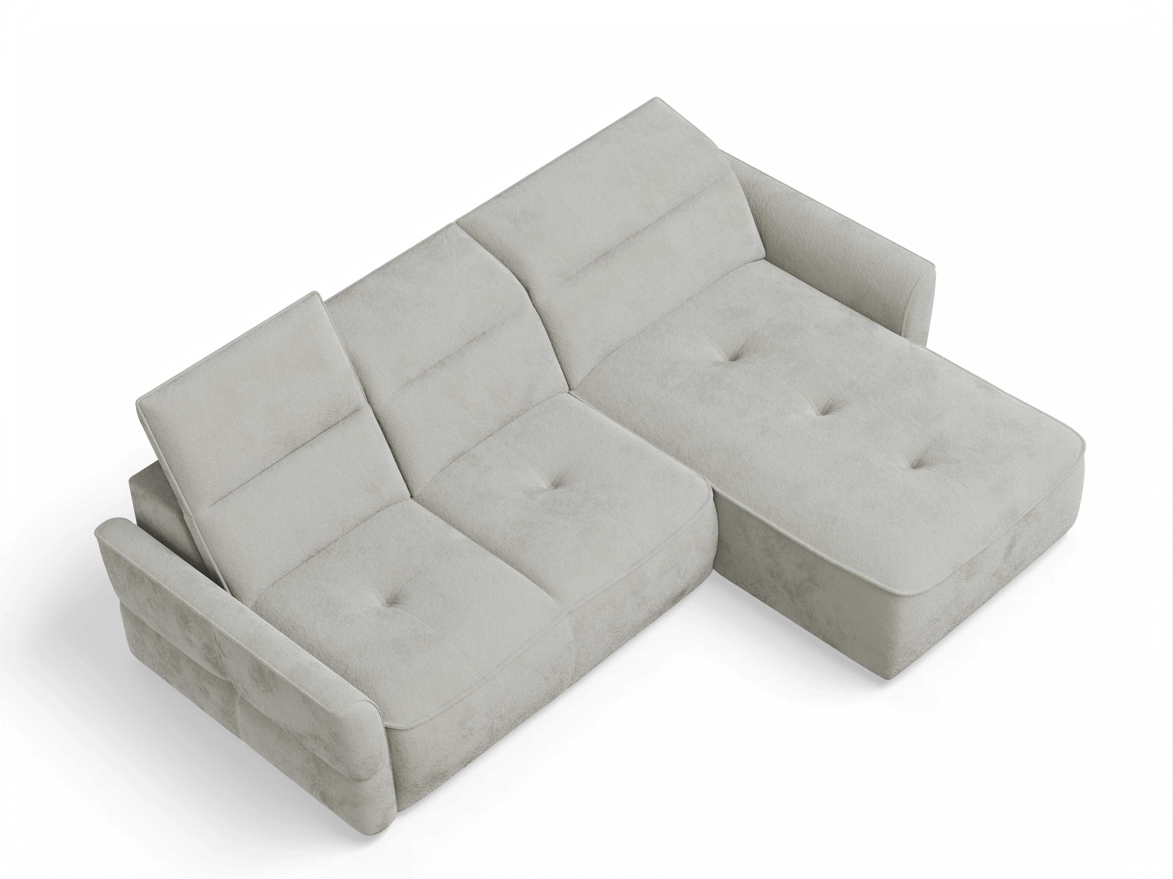 Ansicht des Produktes Toledo Ecksofa rechts Abschluss offen in Stoff Beige