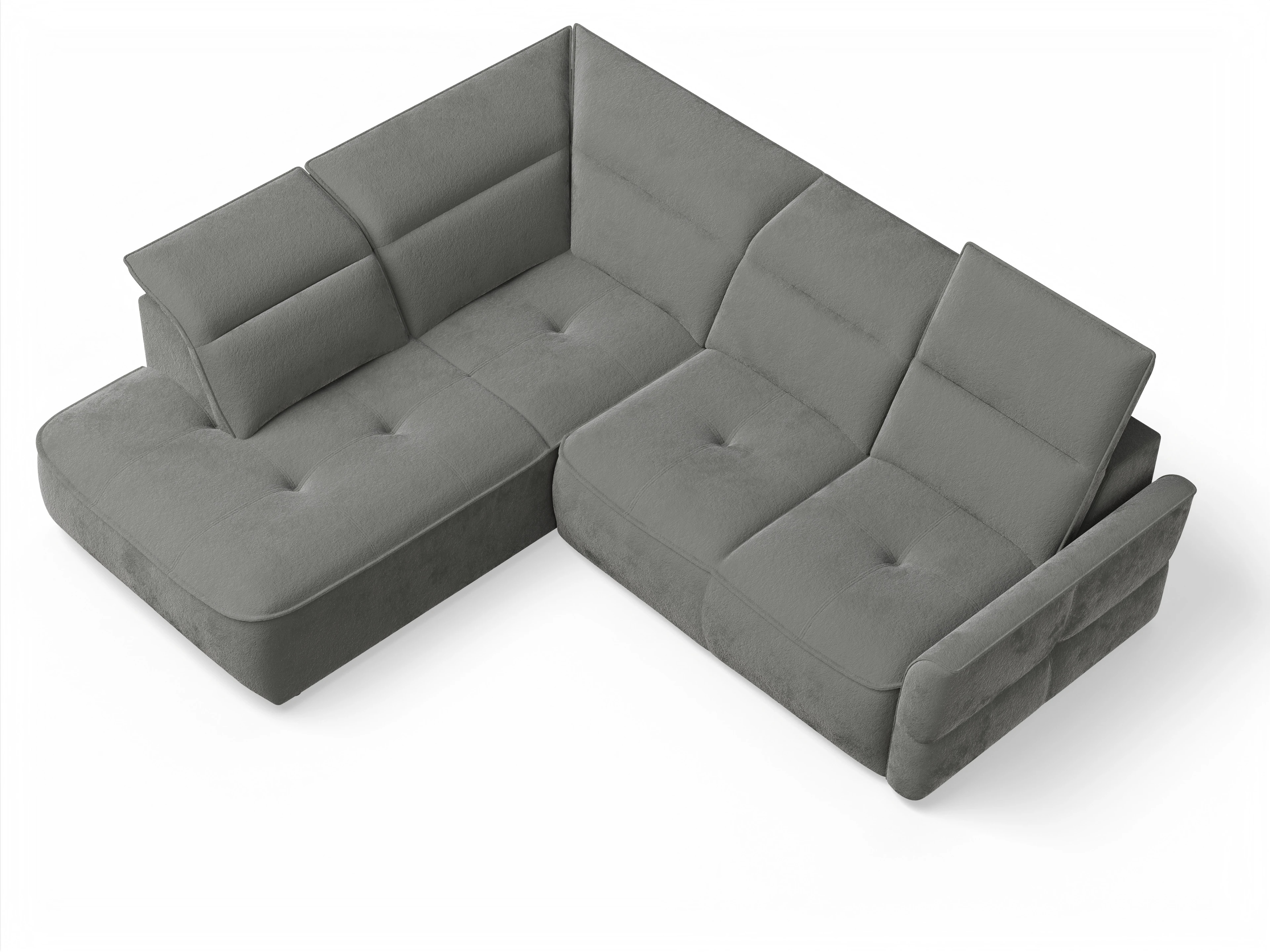 Ansicht des Produktes Toledo Ecksofa links Abschluss offen in Stoff Braun