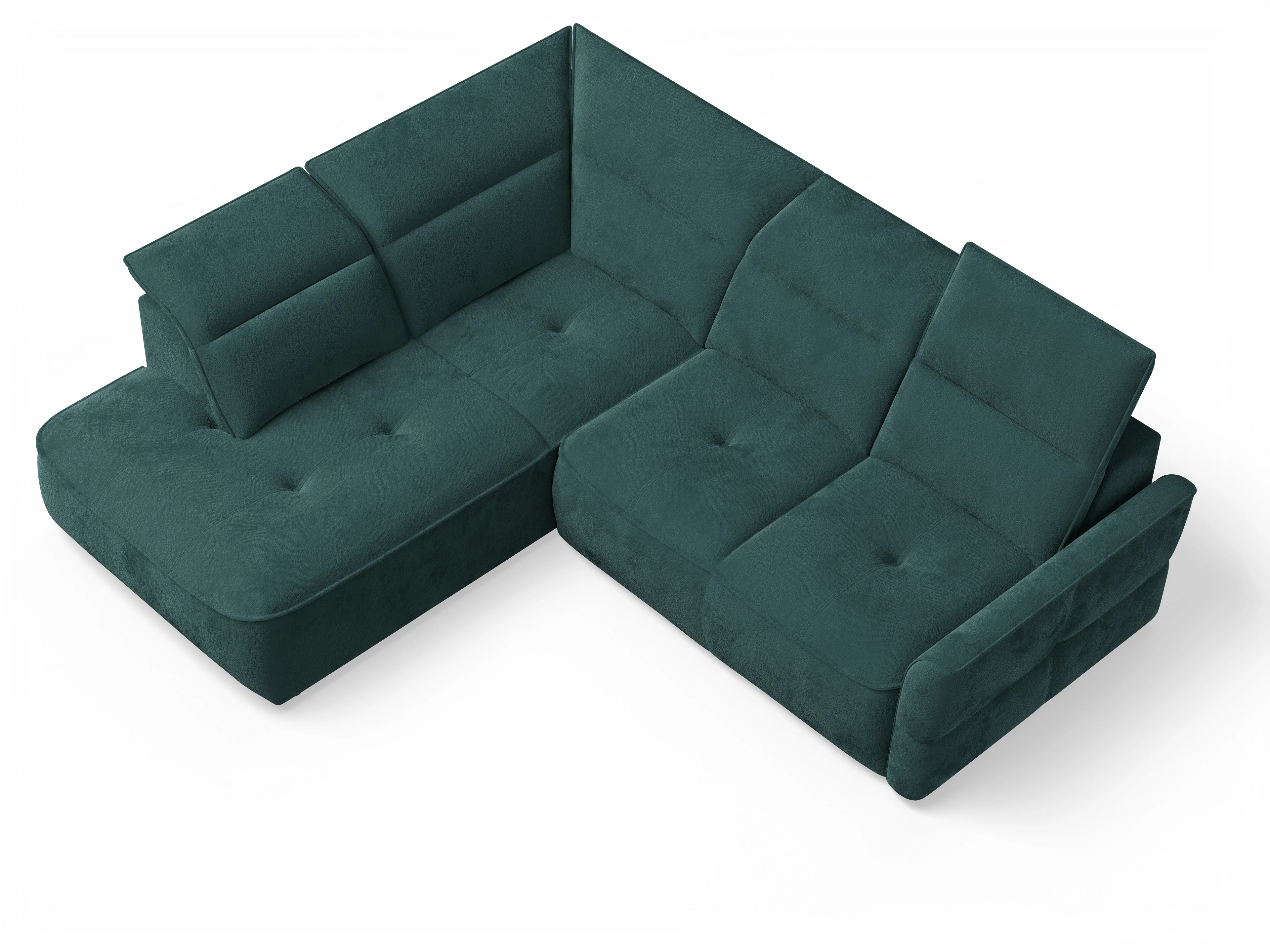 Ansicht des Produktes Toledo Ecksofa links Abschluss offen in Stoff Blau