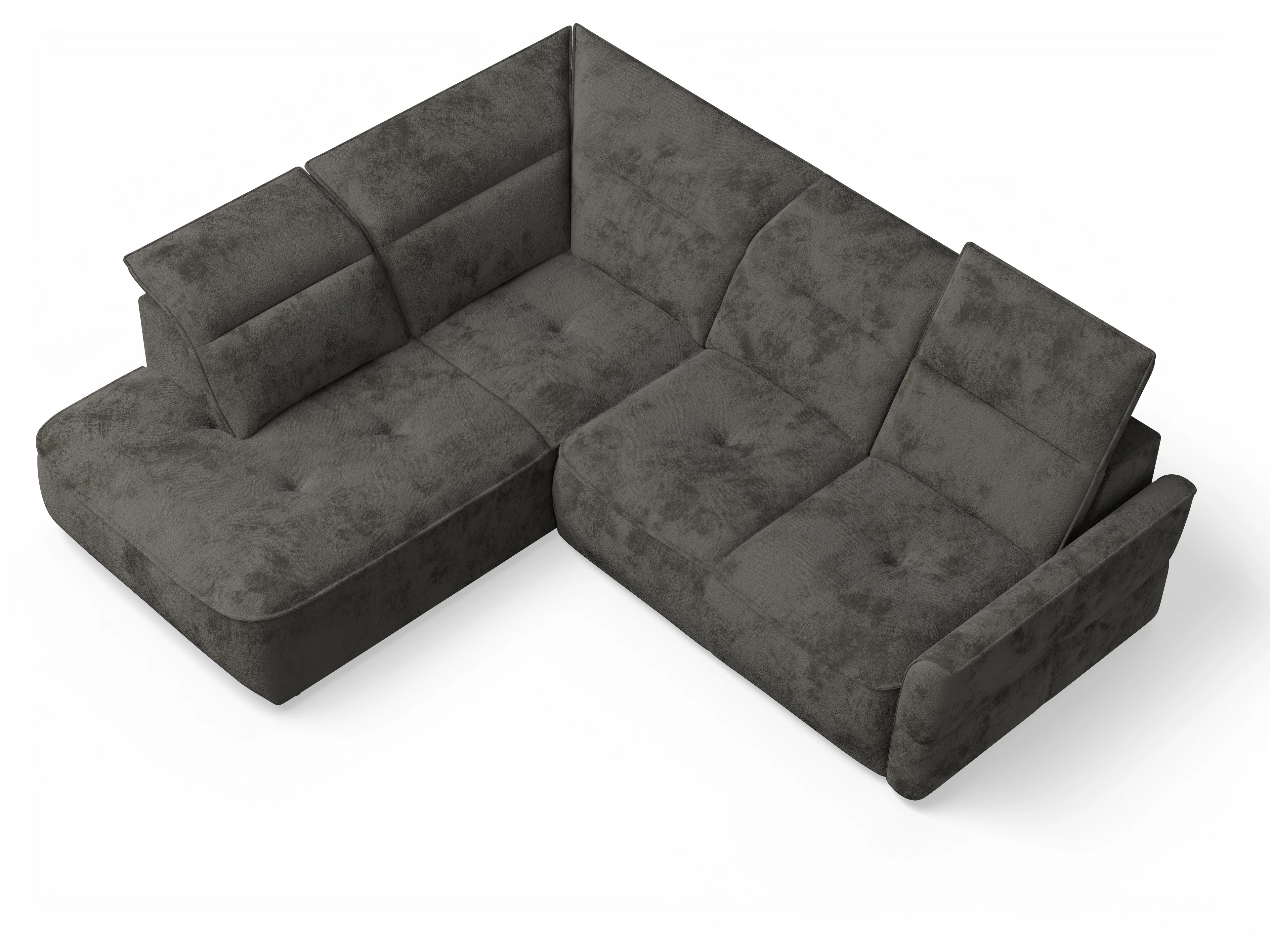 Ansicht des Produktes Toledo Ecksofa links Abschluss offen in Stoff Braun