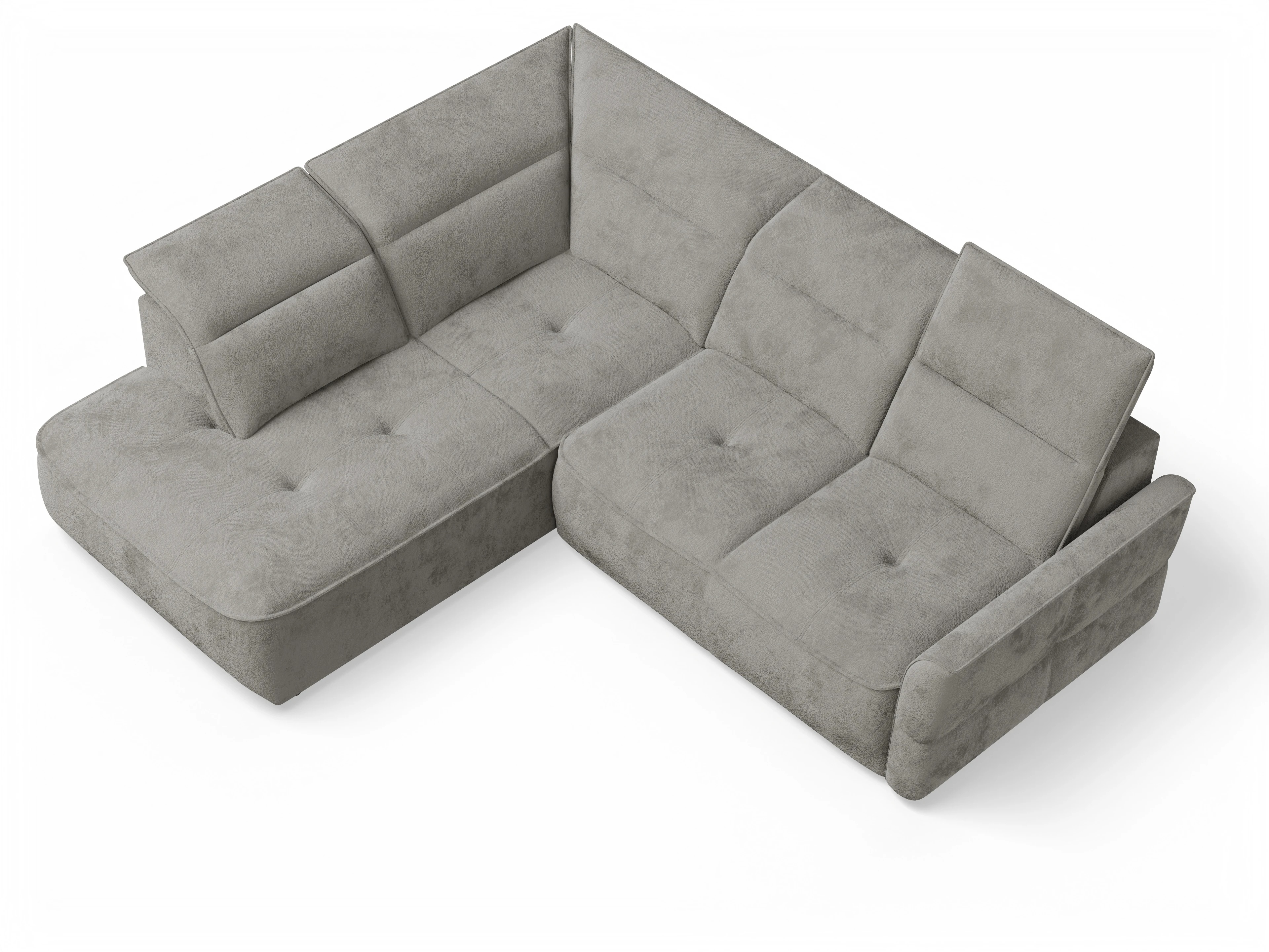 Ansicht des Produktes Toledo Ecksofa links Abschluss offen in Stoff Braun