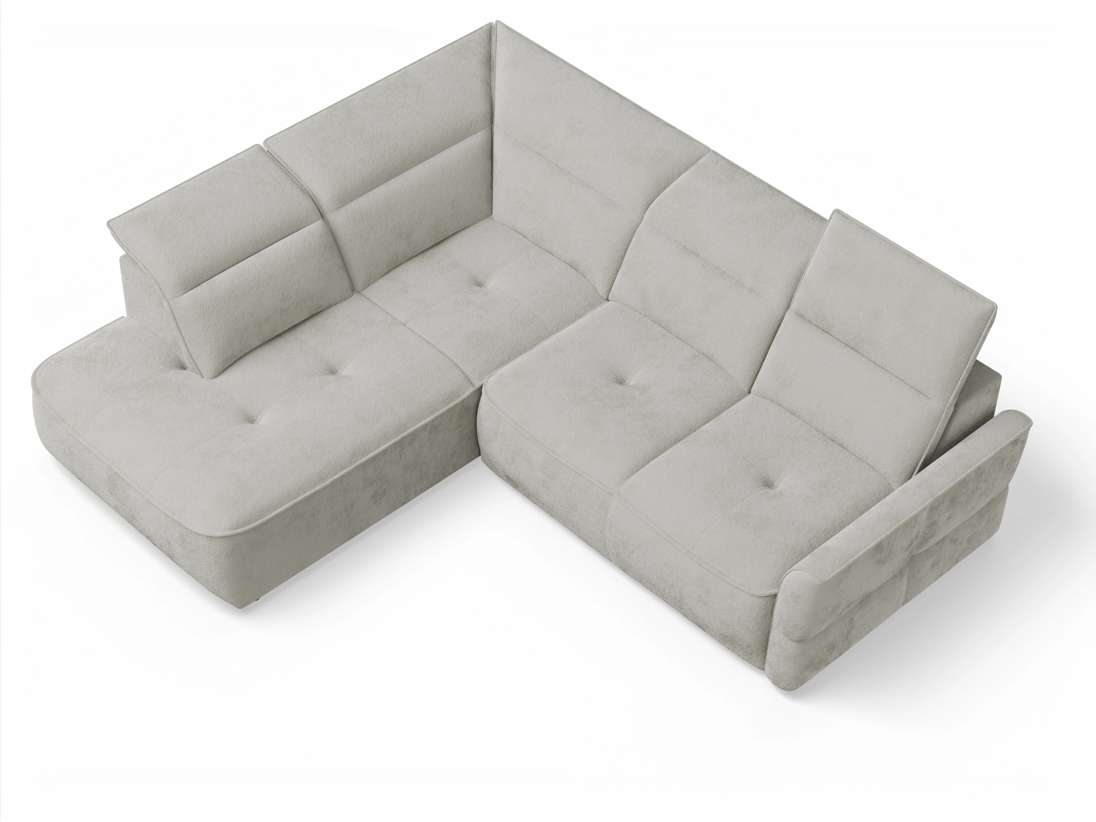 Ansicht des Produktes Toledo Ecksofa links Abschluss offen in Stoff Beige