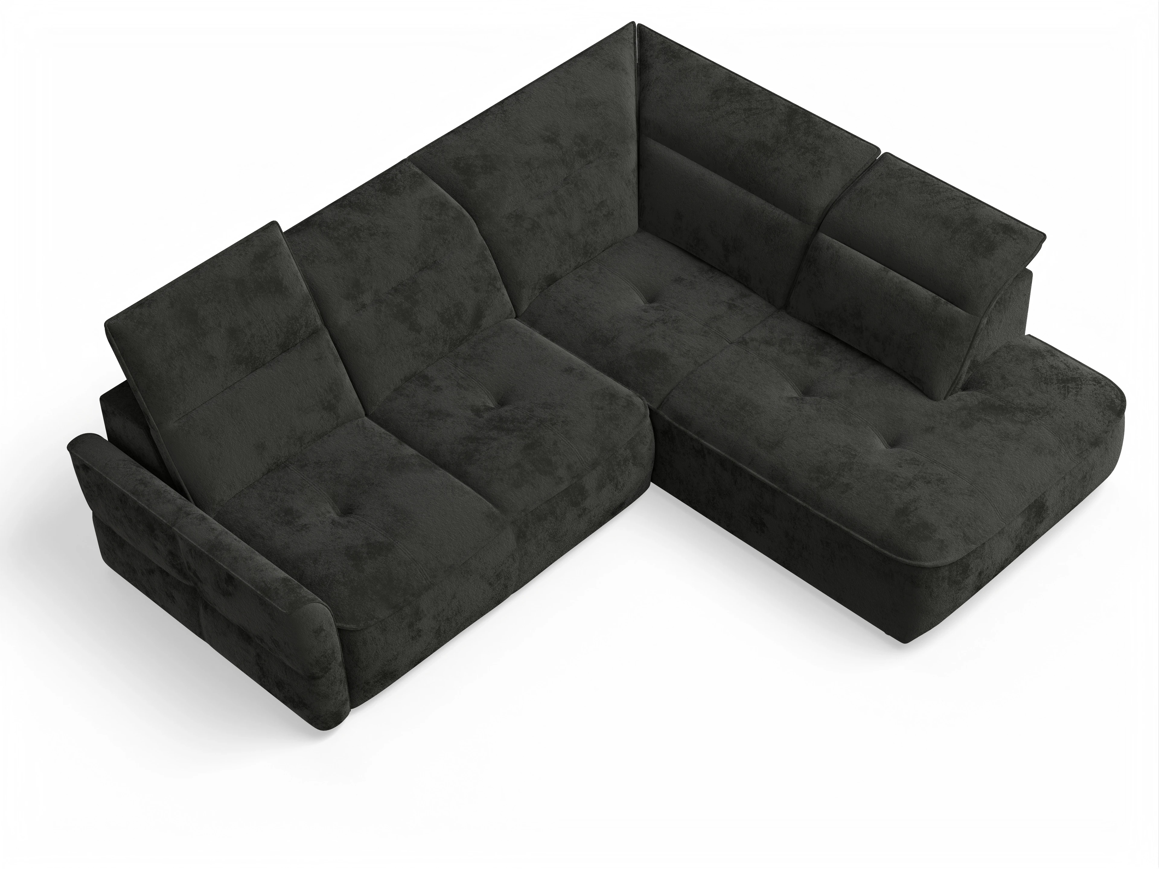 Ansicht des Produktes Toledo Ecksofa rechts Abschluss offen in Stoff Schwarz