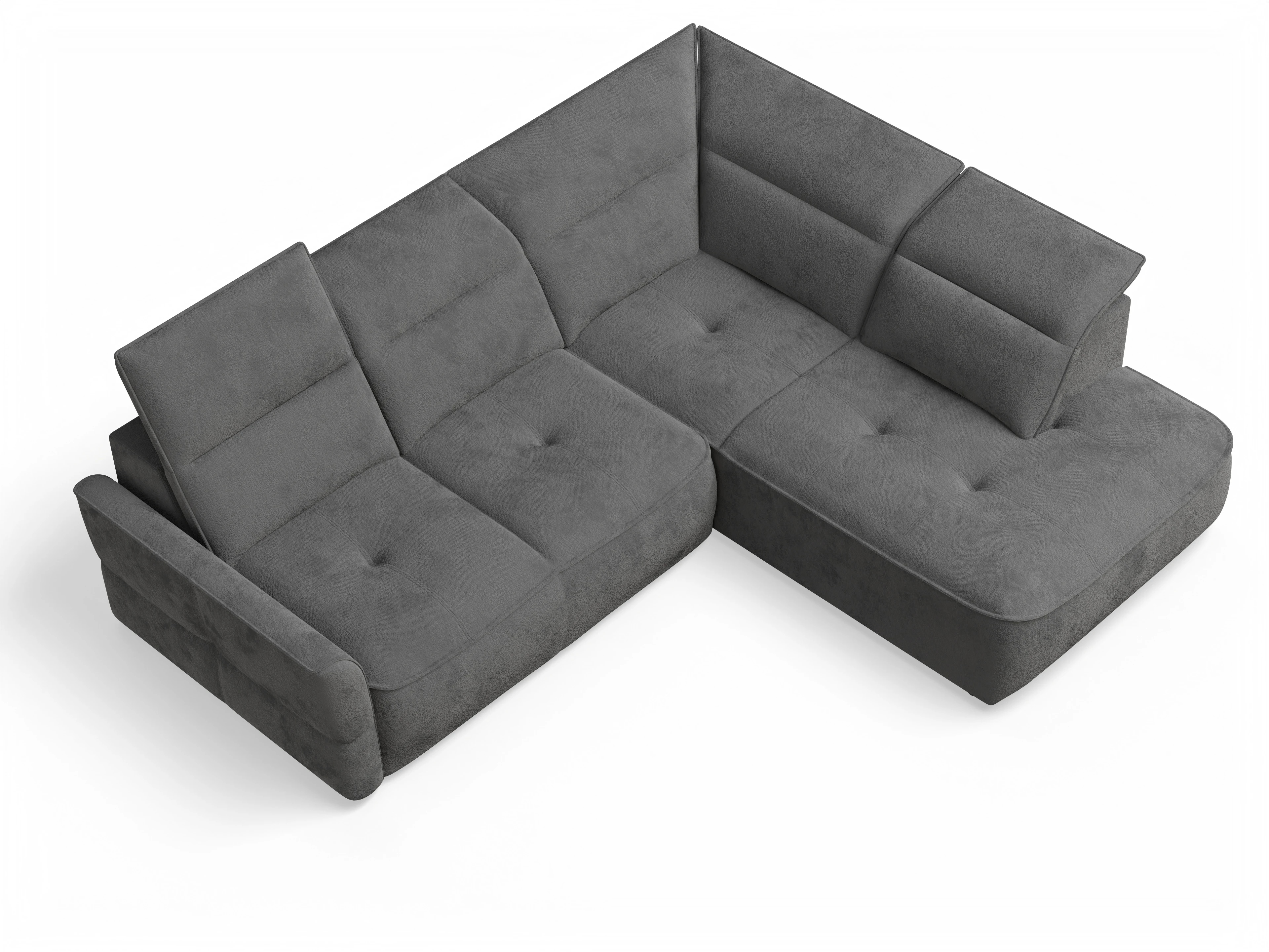 Ansicht des Produktes Toledo Ecksofa rechts Abschluss offen in Stoff Grau