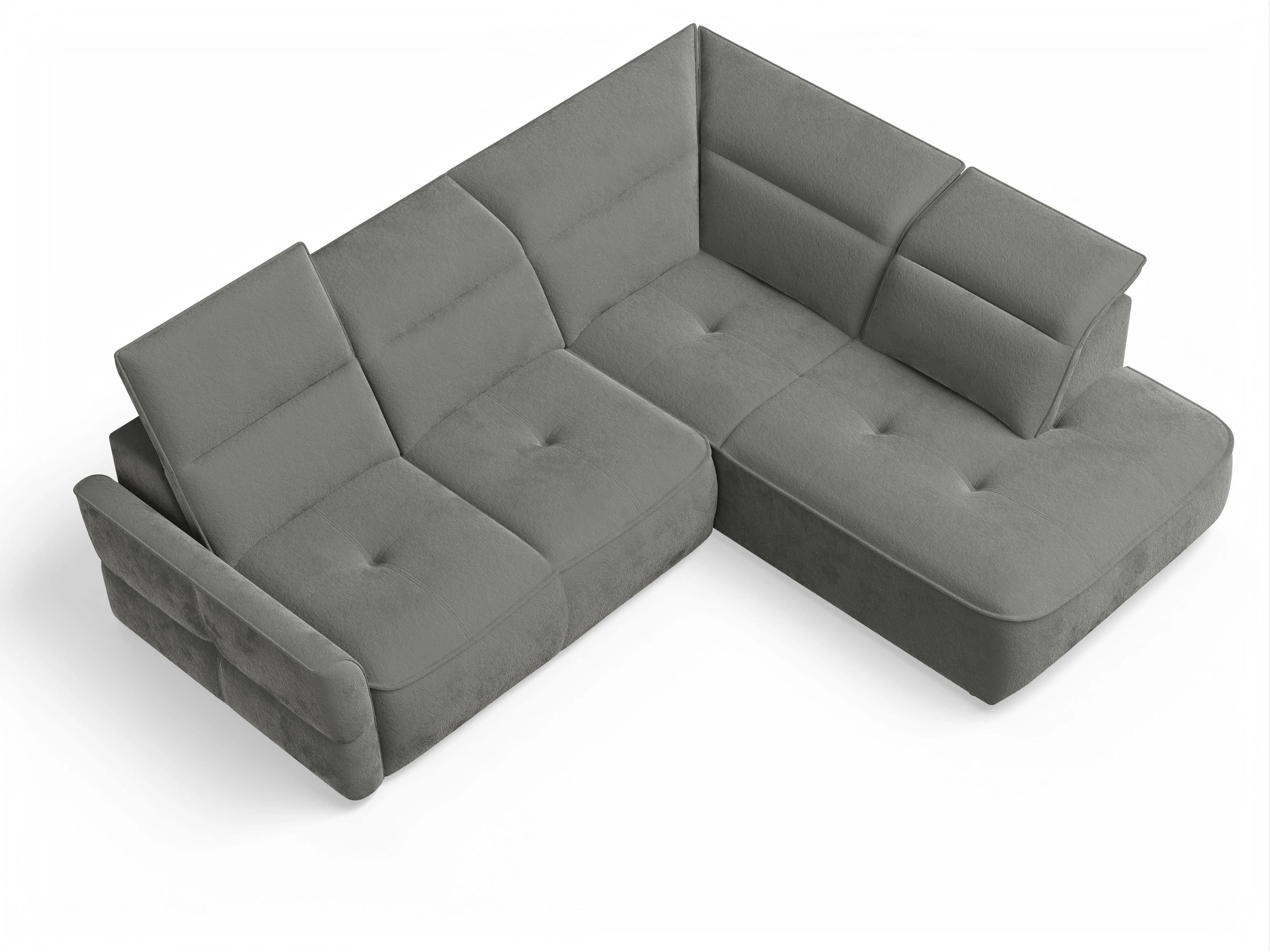 Ansicht des Produktes Toledo Ecksofa rechts Abschluss offen in Stoff Braun