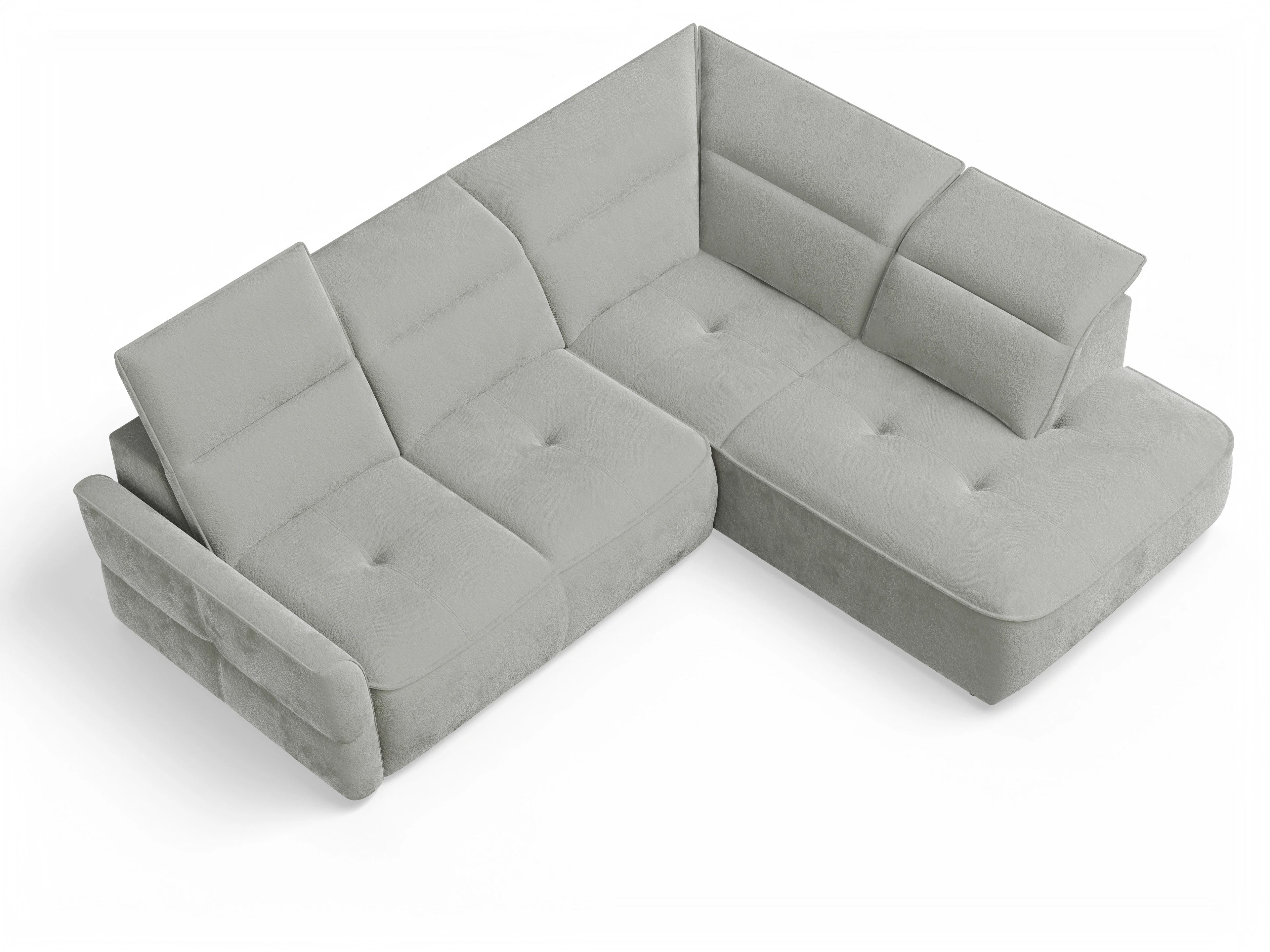 Ansicht des Produktes Toledo Ecksofa rechts Abschluss offen in Stoff Grau