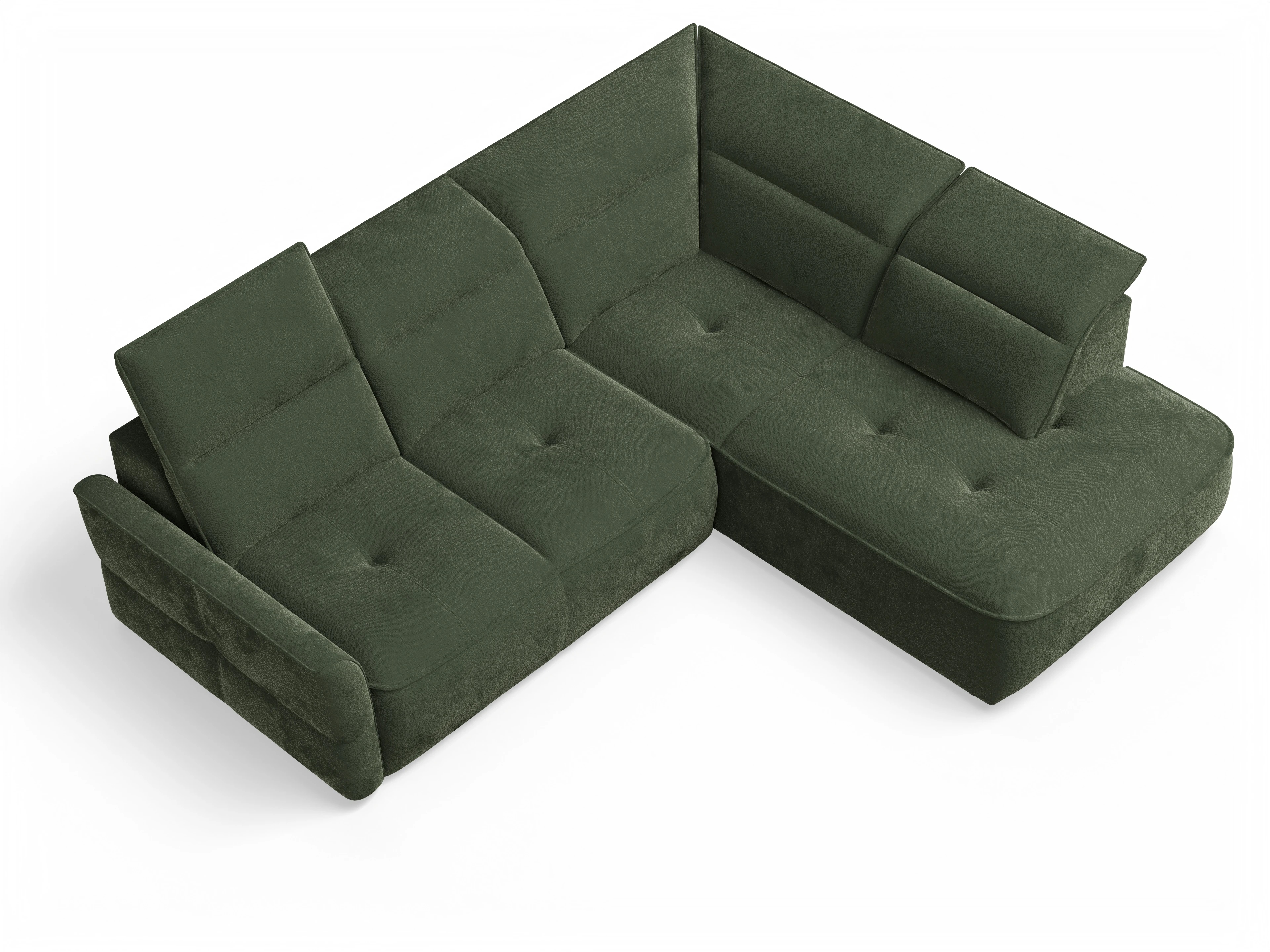 Ansicht des Produktes Toledo Ecksofa rechts Abschluss offen in Stoff Grün