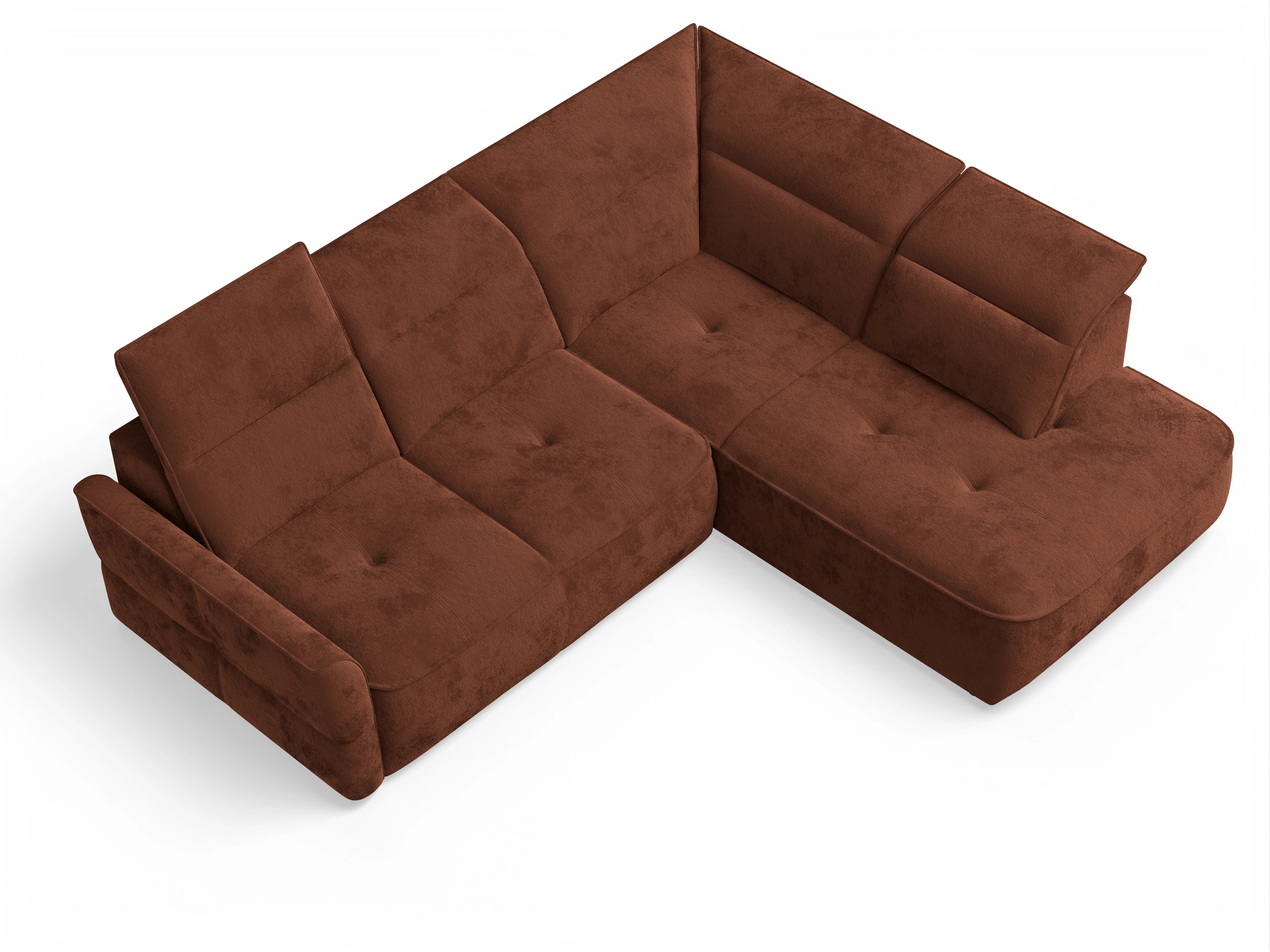 Ansicht des Produktes Toledo Ecksofa rechts Abschluss offen in Stoff Orange