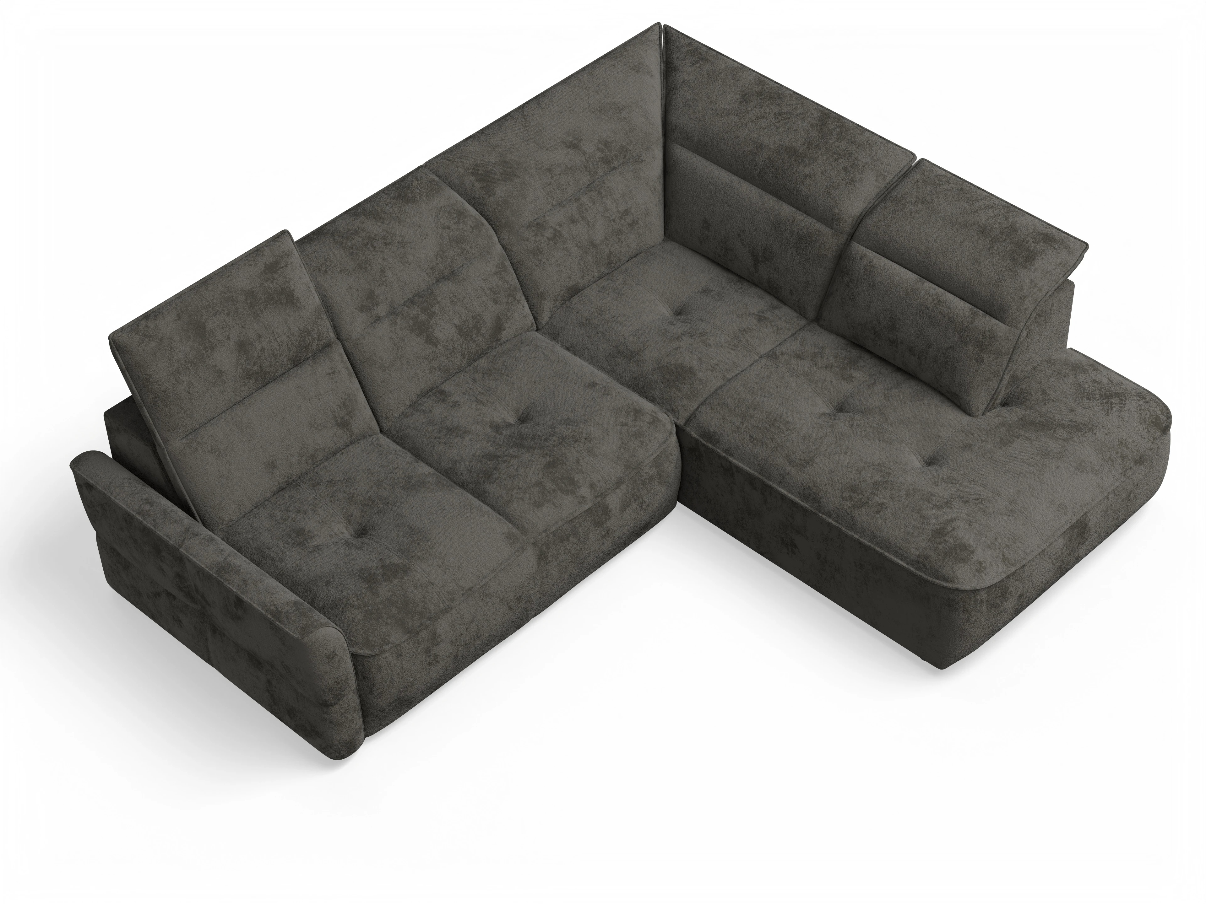 Ansicht des Produktes Toledo Ecksofa rechts Abschluss offen in Stoff Braun