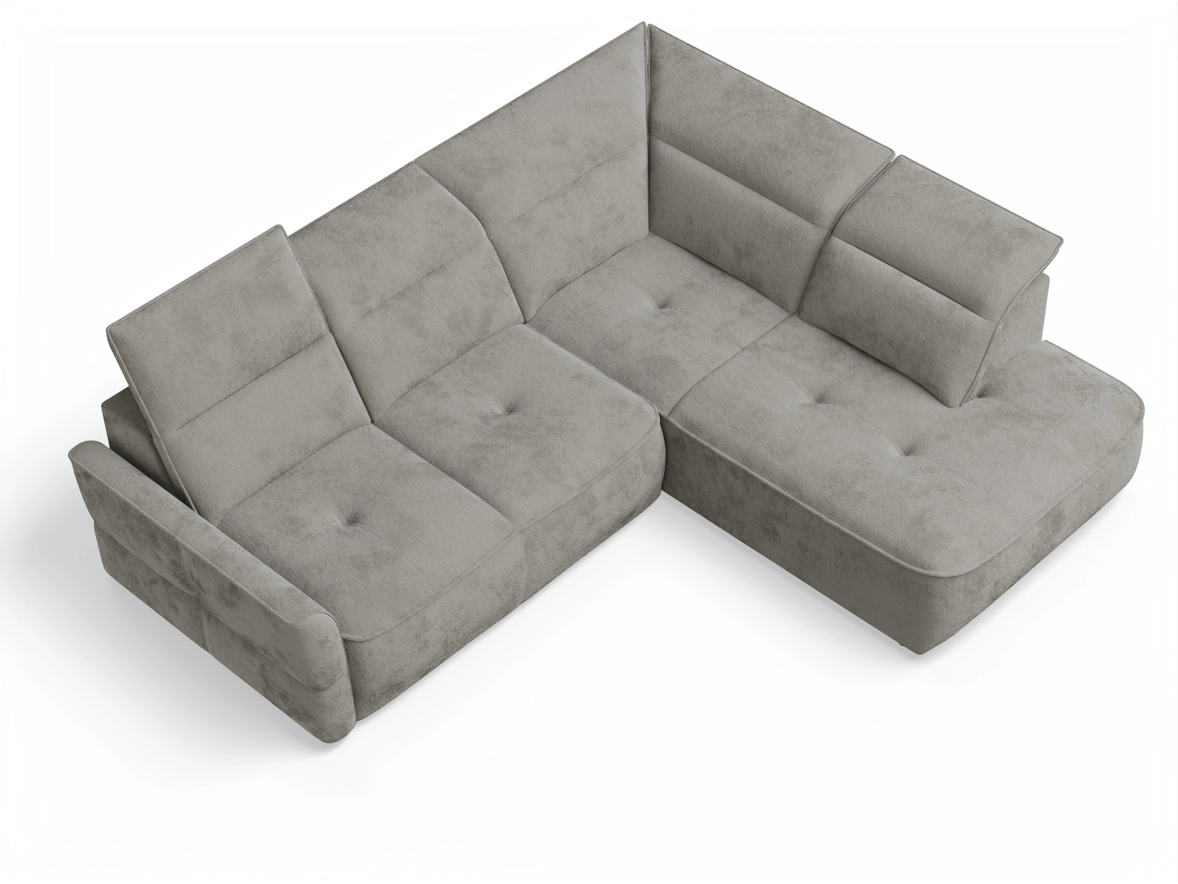 Ansicht des Produktes Toledo Ecksofa rechts Abschluss offen in Stoff Braun