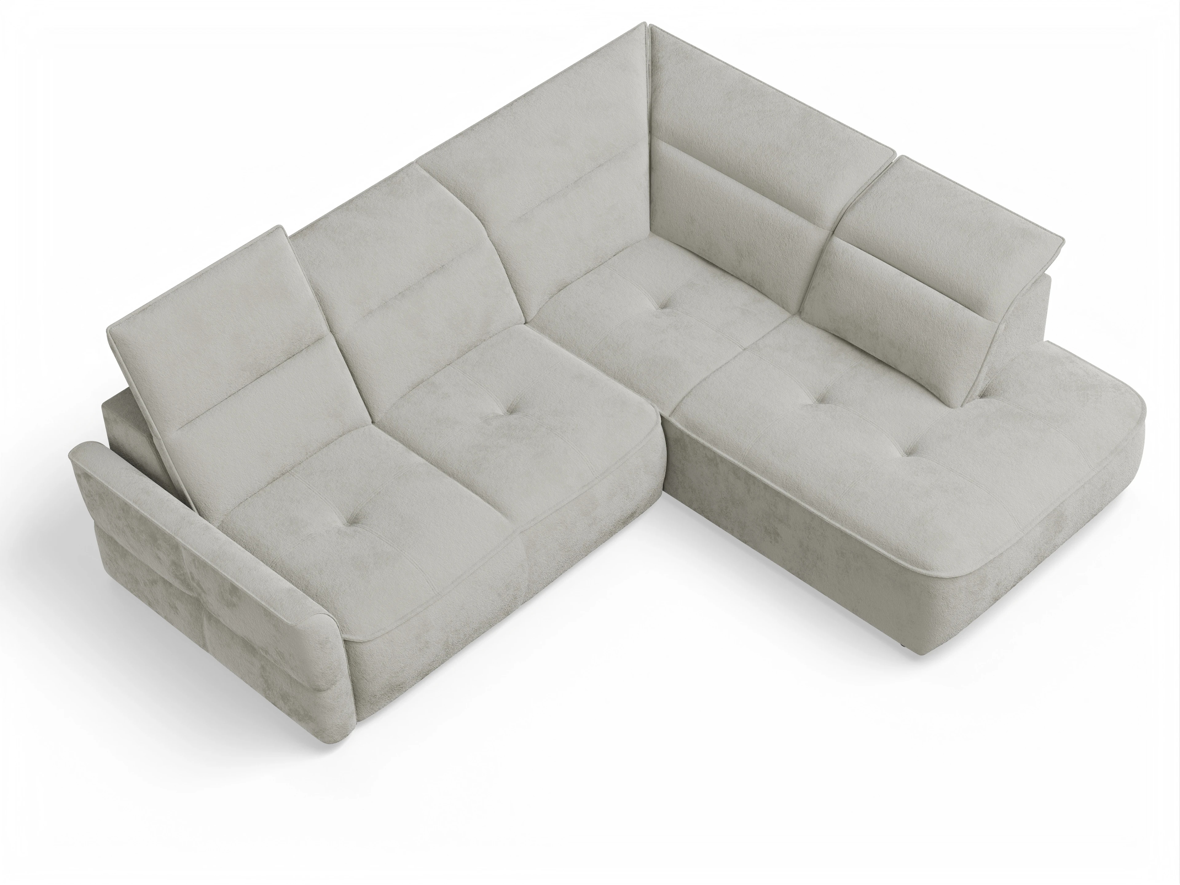 Ansicht des Produktes Toledo Ecksofa rechts Abschluss offen in Stoff Beige