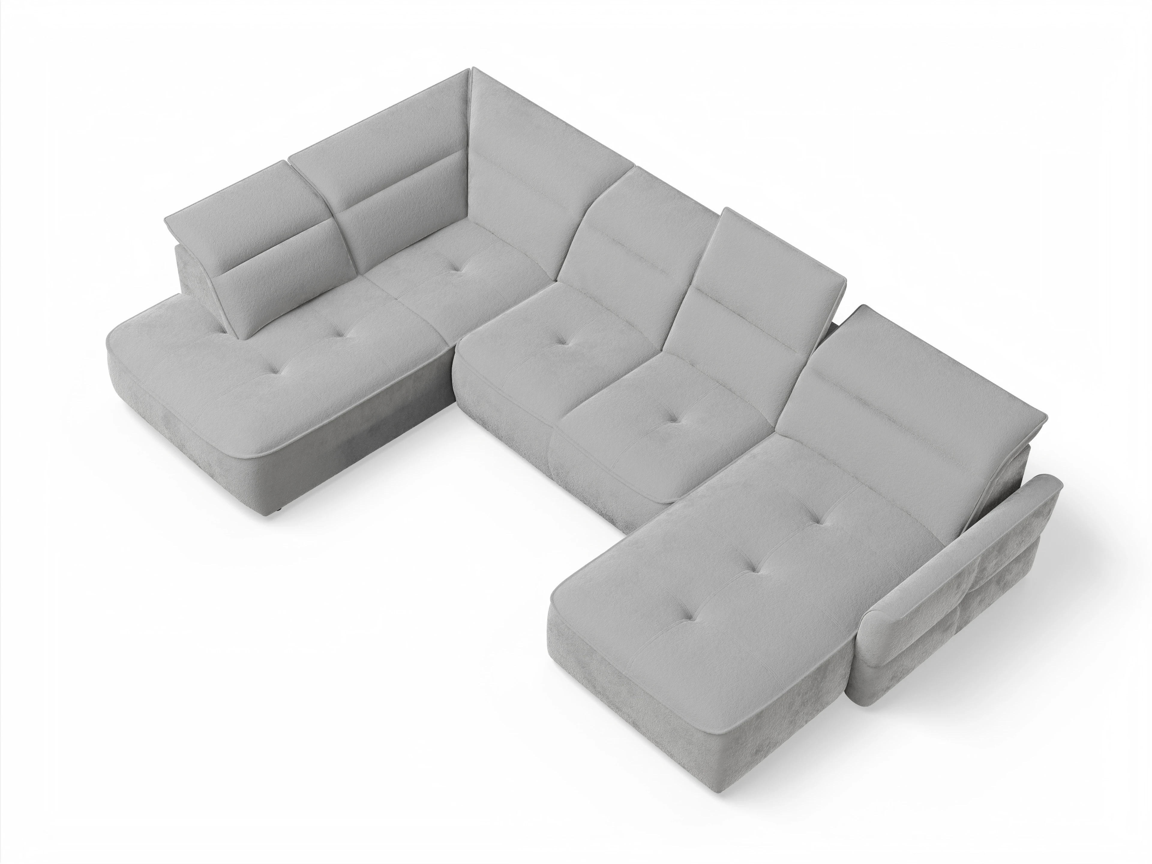 Ansicht des Produktes Toledo Wohnlandschaft offen beidseitig in Stoff Grau