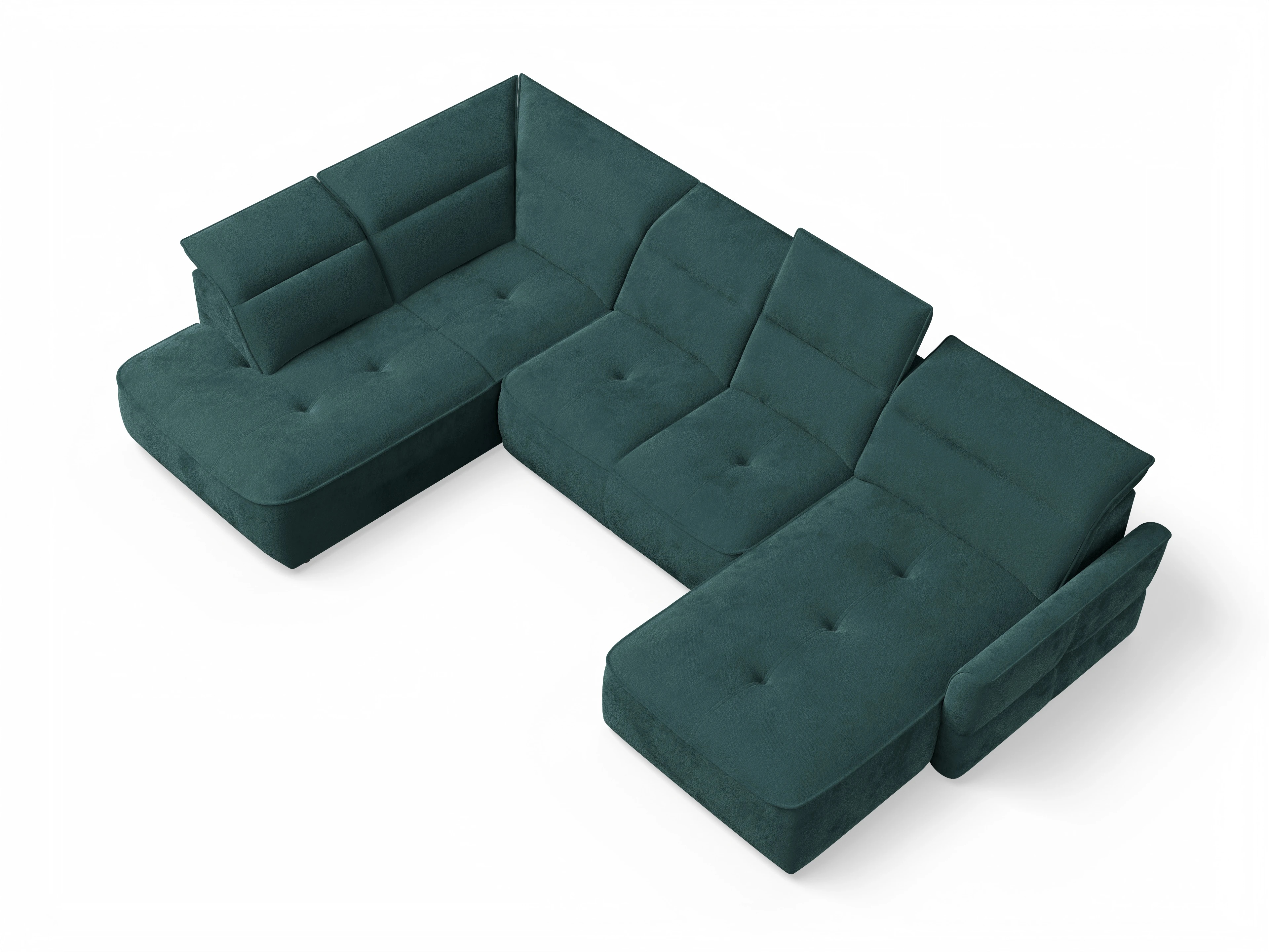 Ansicht des Produktes Toledo Wohnlandschaft offen beidseitig in Stoff Blau