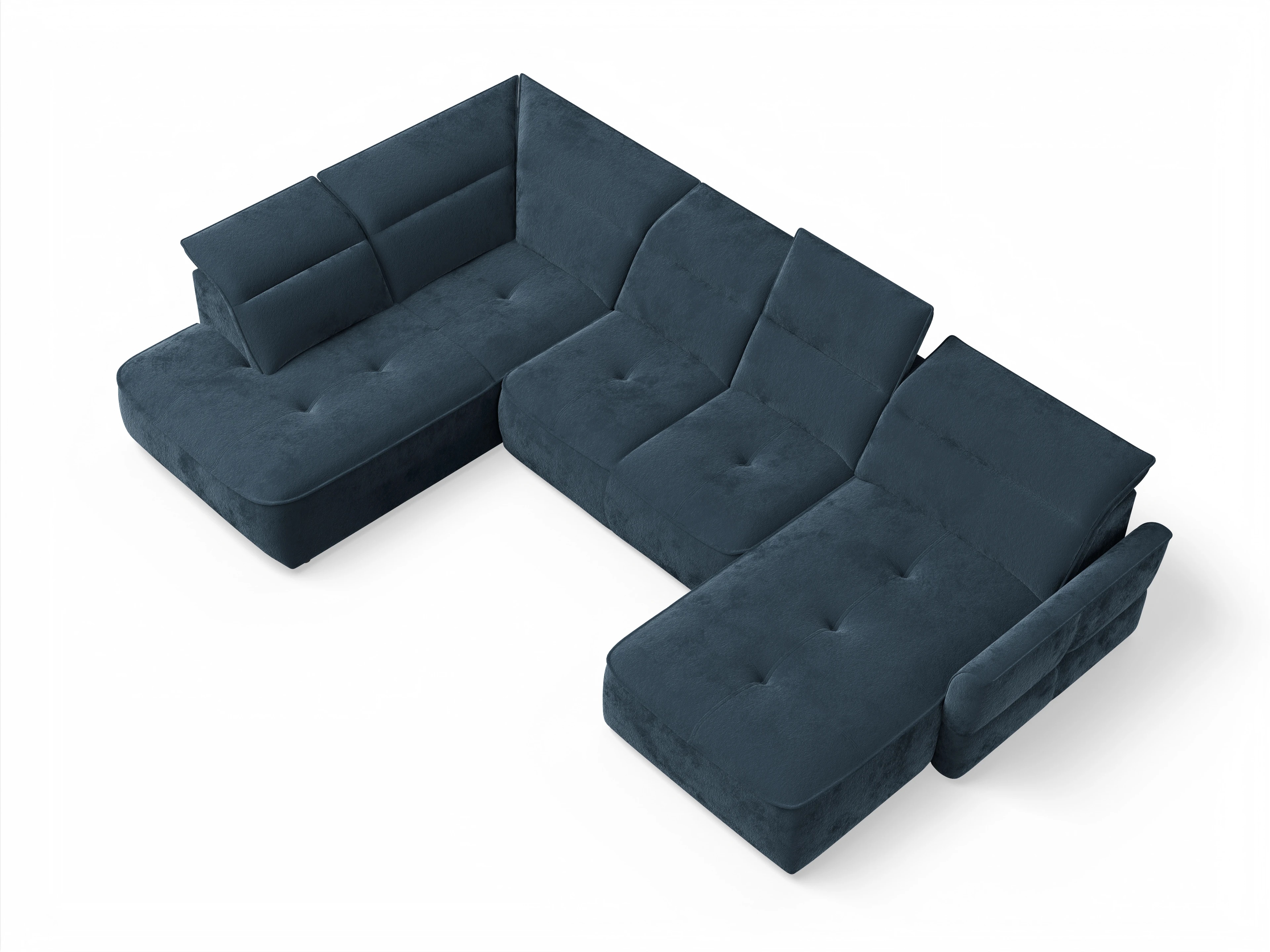 Ansicht des Produktes Toledo Wohnlandschaft offen beidseitig in Stoff Blau