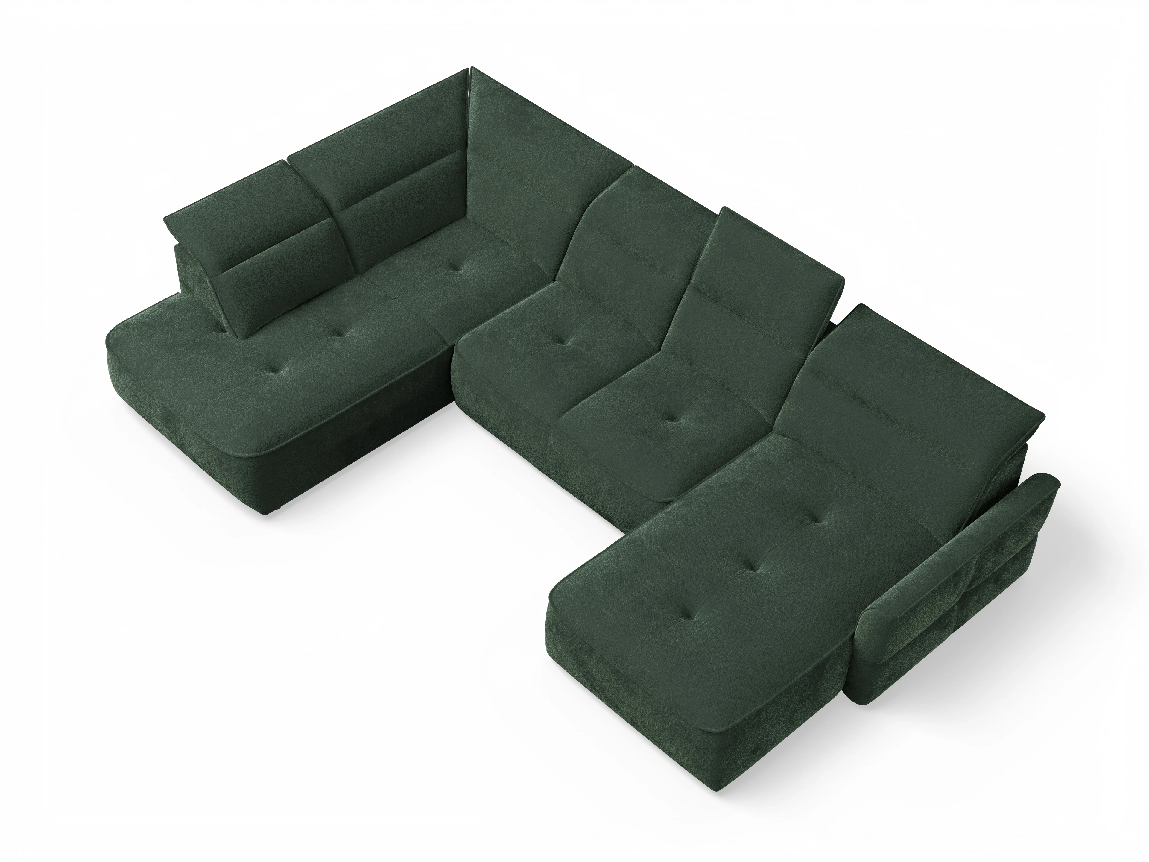 Ansicht des Produktes Toledo Wohnlandschaft offen beidseitig in Stoff Grün