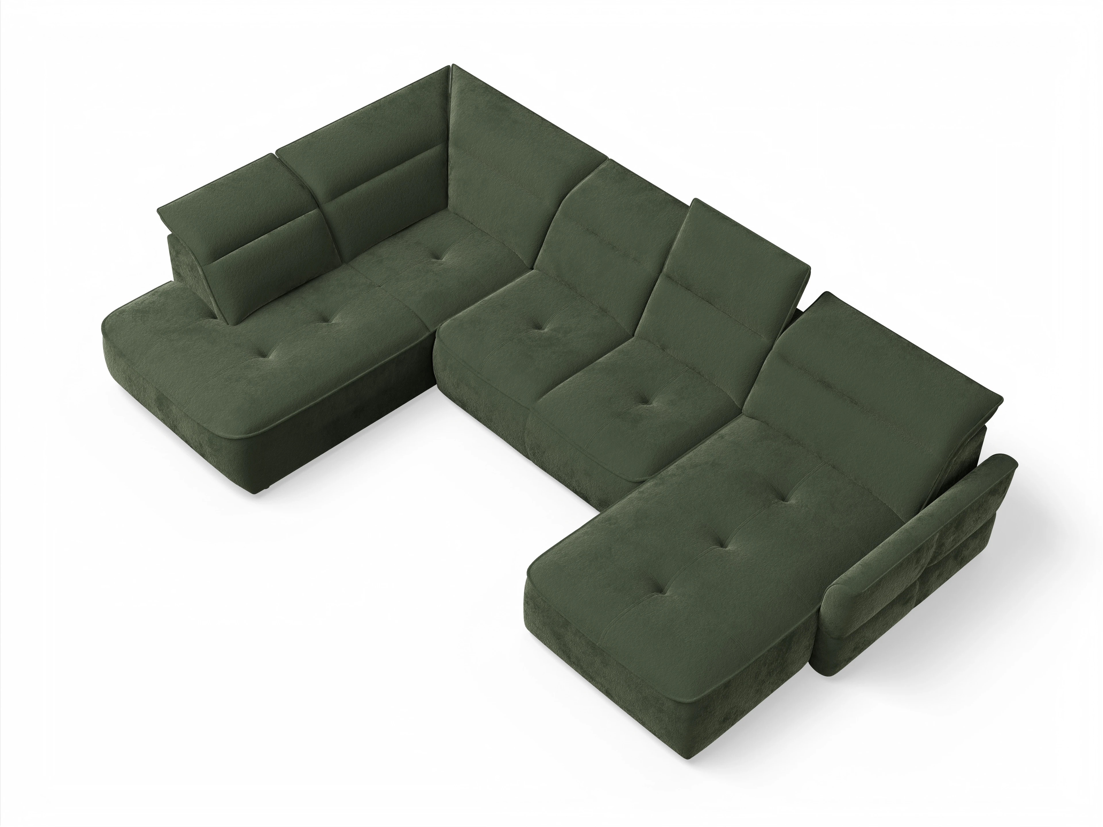 Ansicht des Produktes Toledo Wohnlandschaft offen beidseitig in Stoff Grün