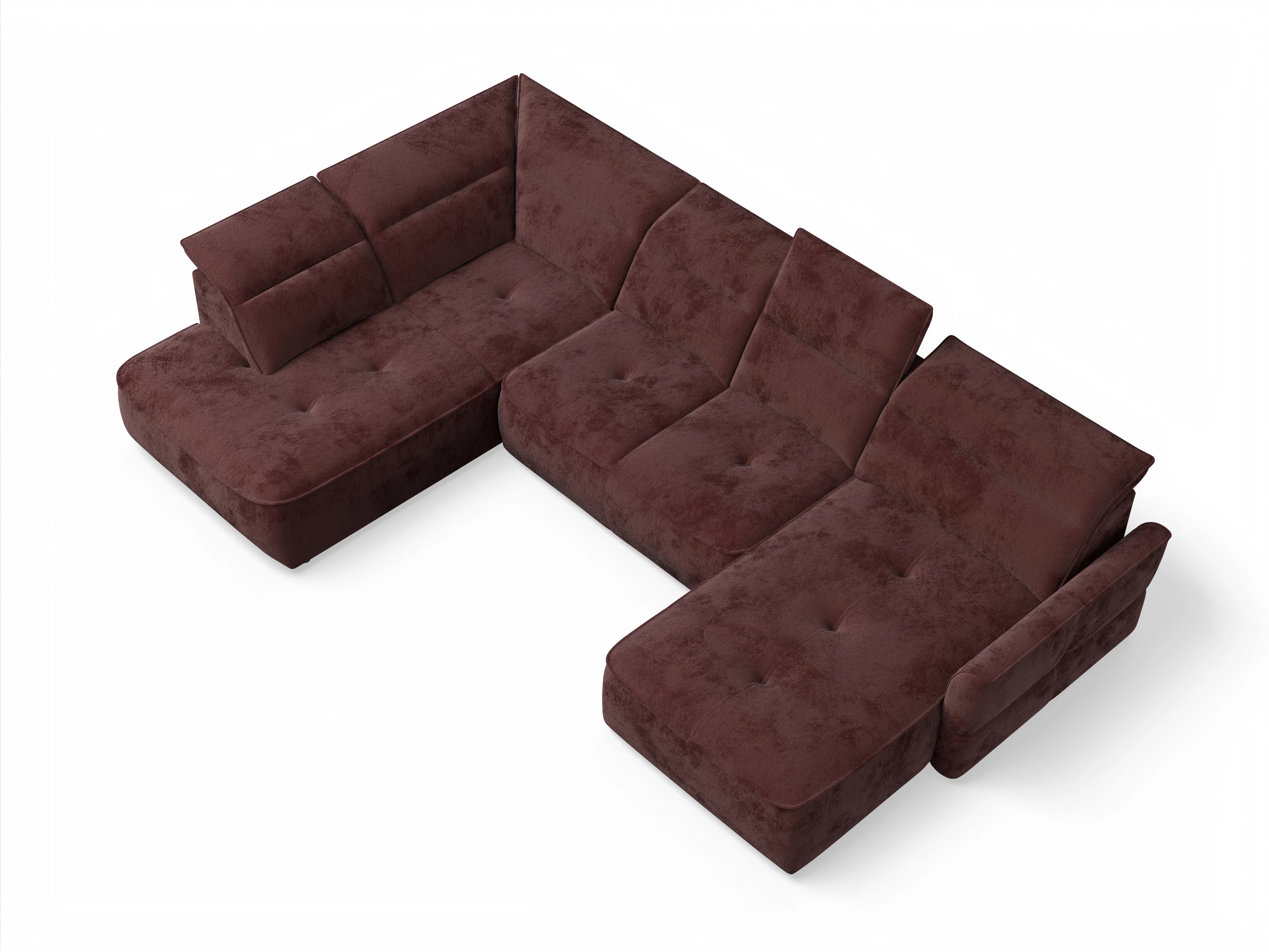 Ansicht des Produktes Toledo Wohnlandschaft offen beidseitig in Stoff Rot